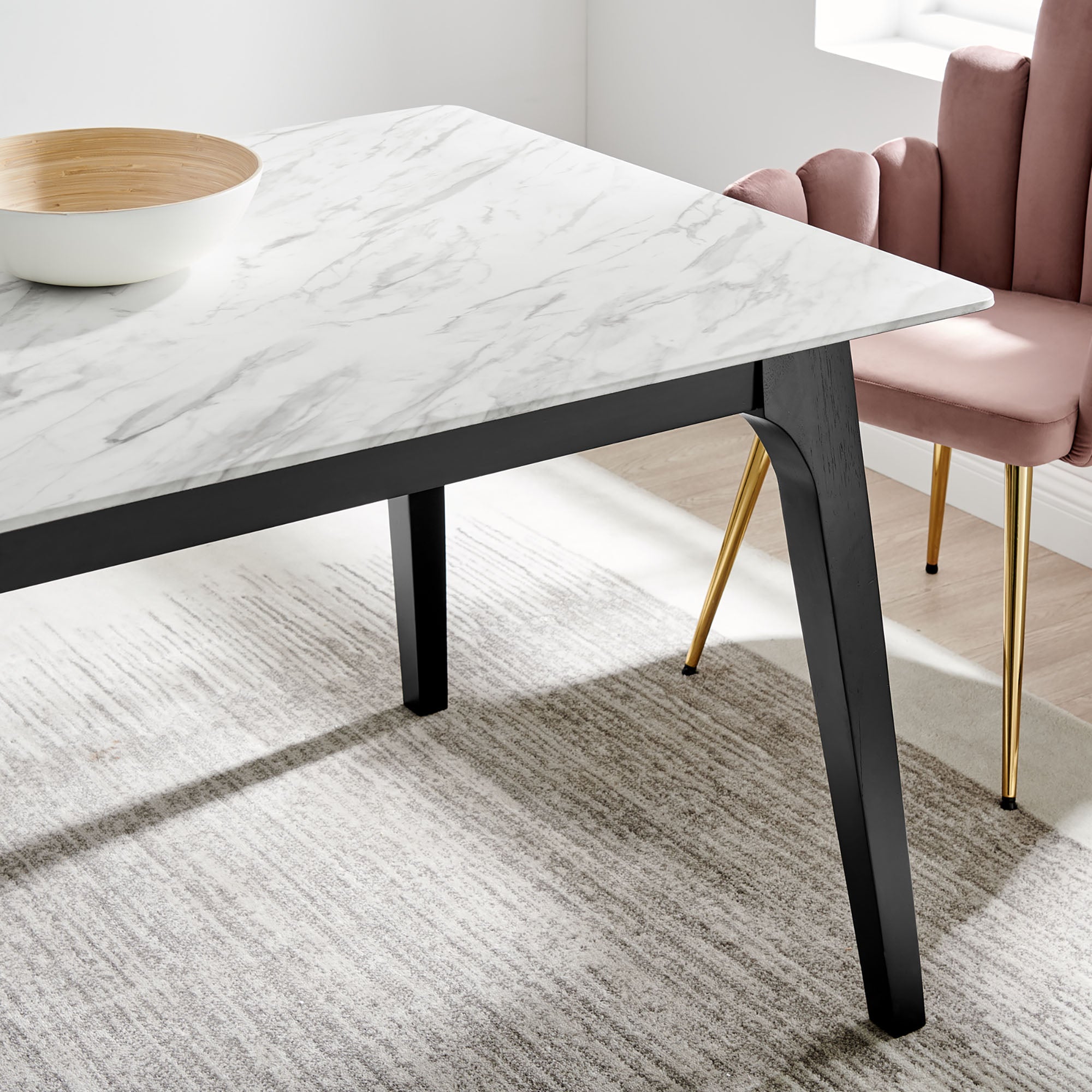Juxtapose 63″ Rectangular Performance Artificial Marble Dining Table view 4