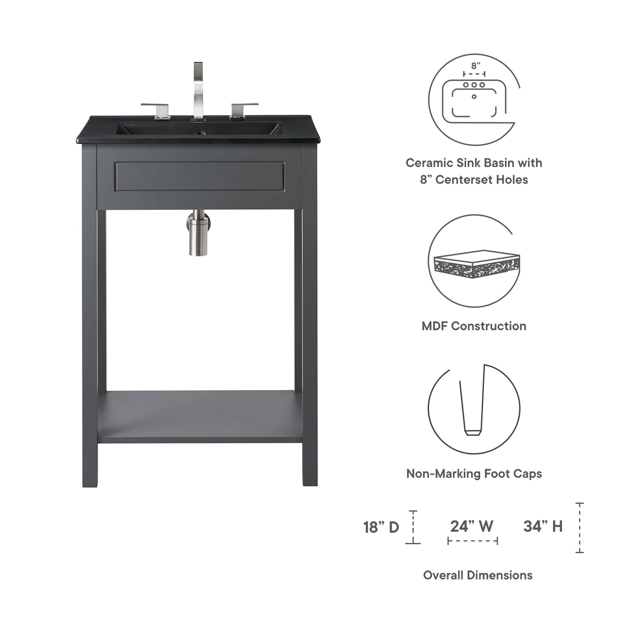 Altura Bathroom Vanity Basin Included view 3