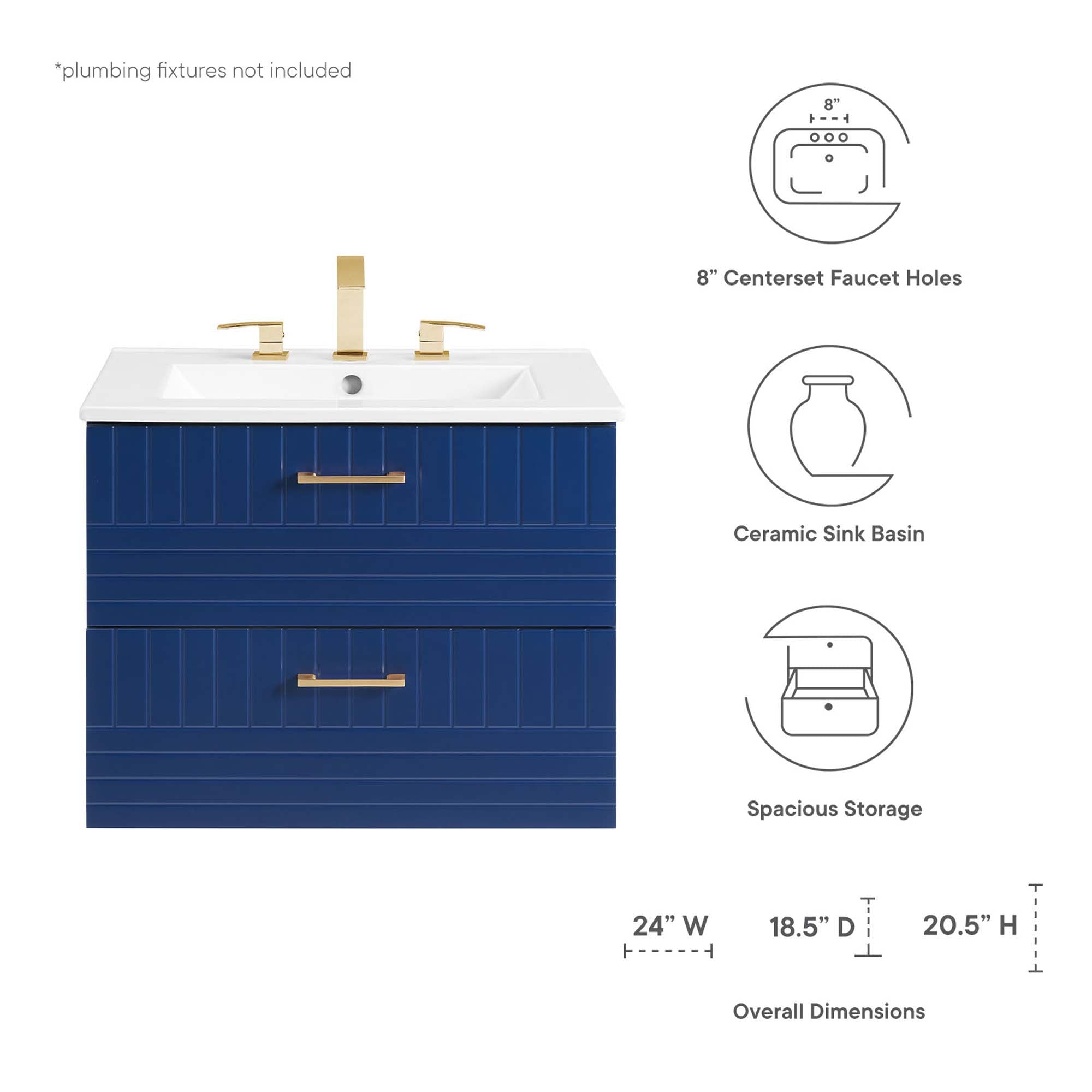 Daybreak Wall-Mount Bathroom Vanity Basin Included view 3