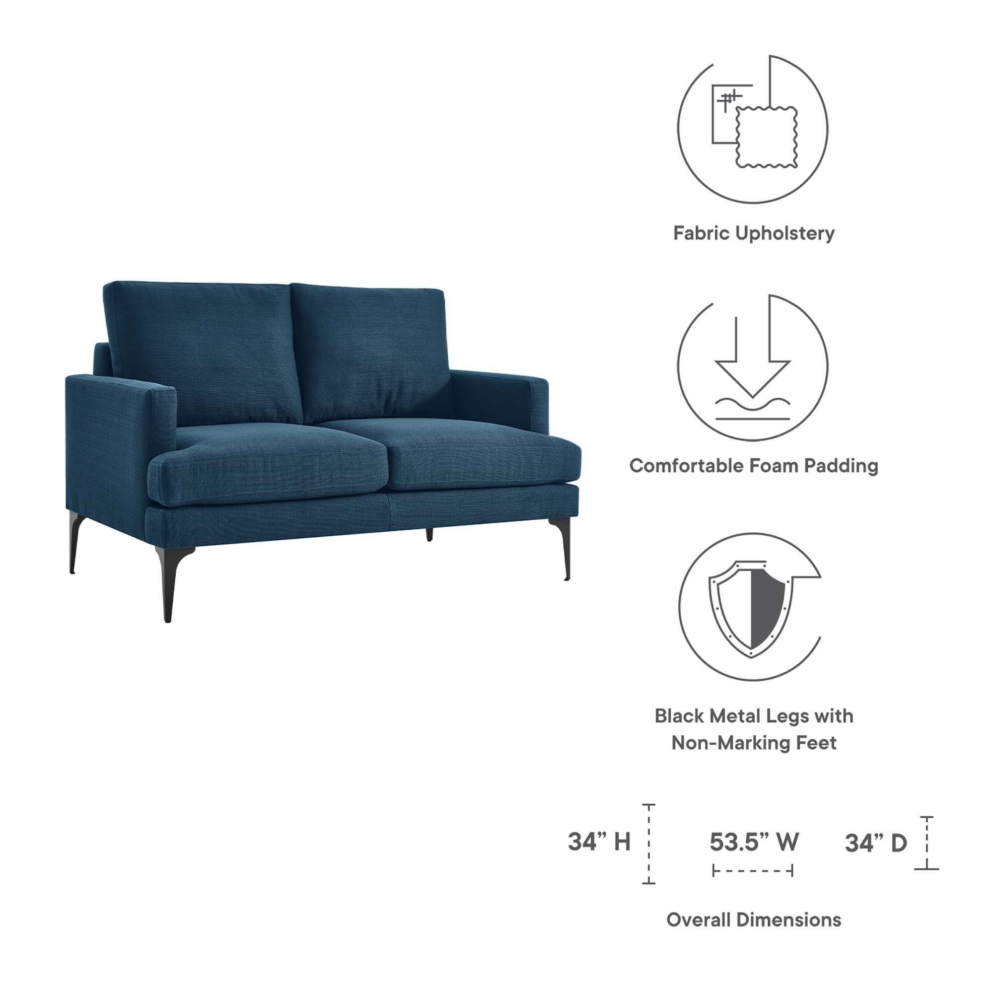 Evermore Upholstered Fabric Loveseat view 3