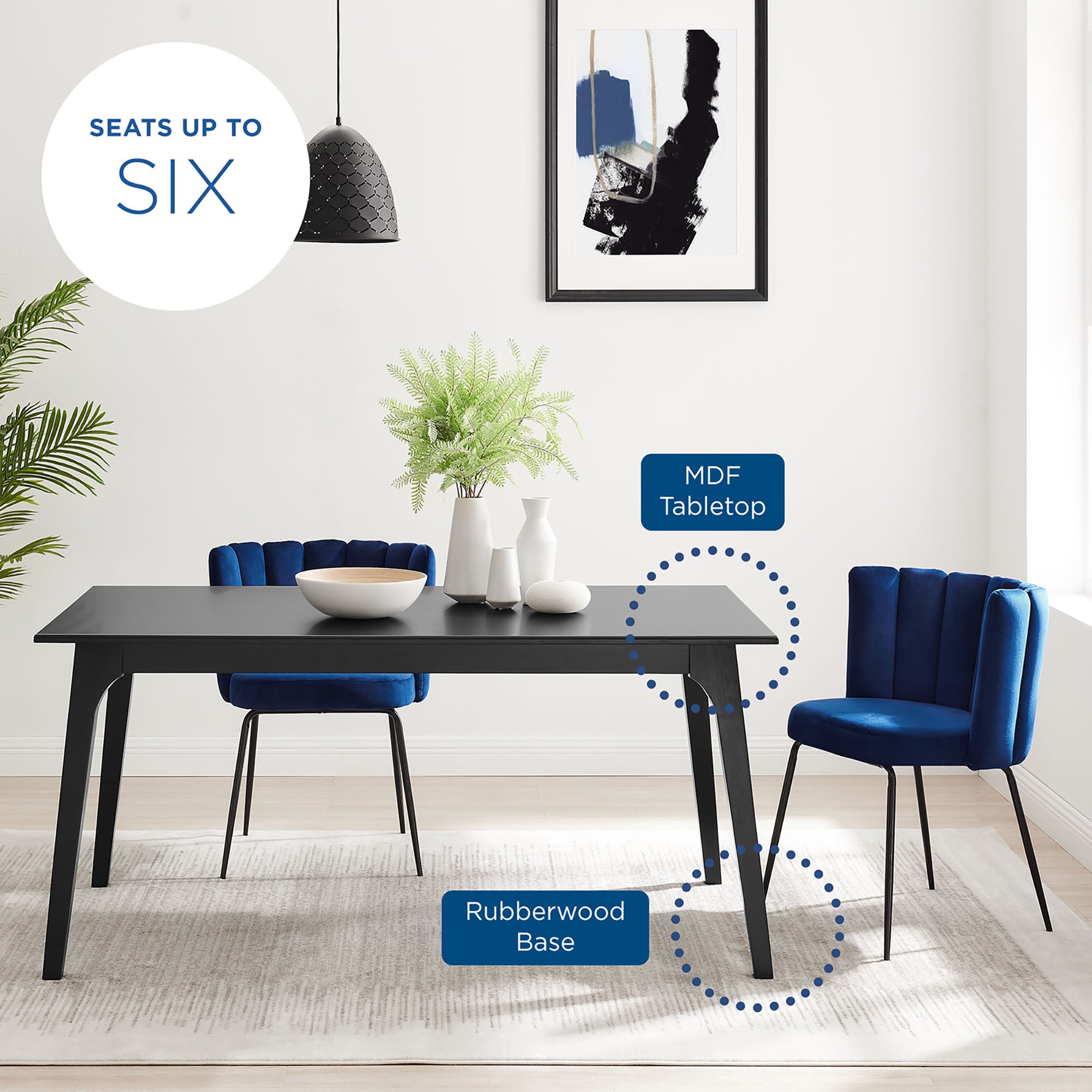 Juxtapose 63″ Rectangle Dining Table view 3