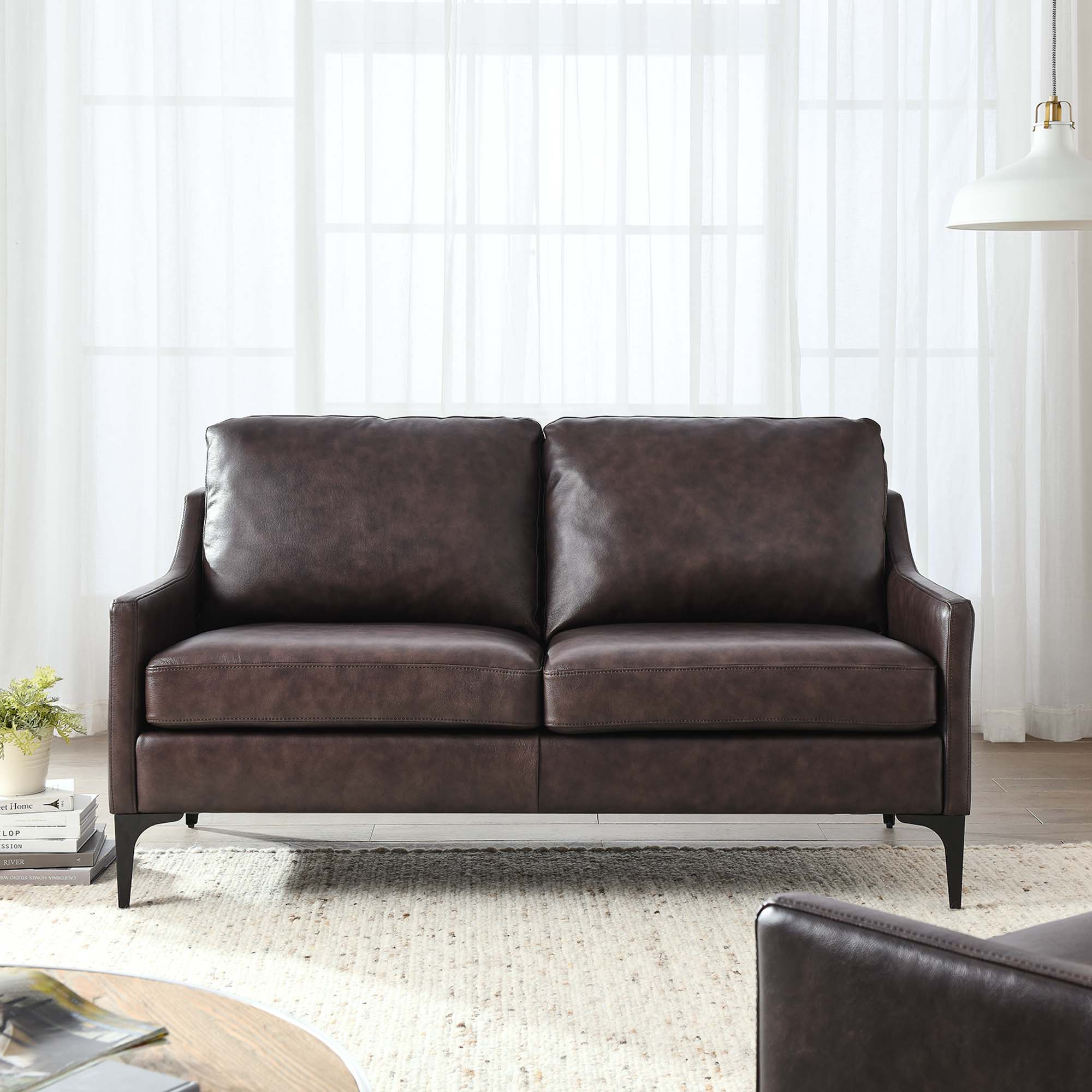 Corland Leather Loveseat view 2