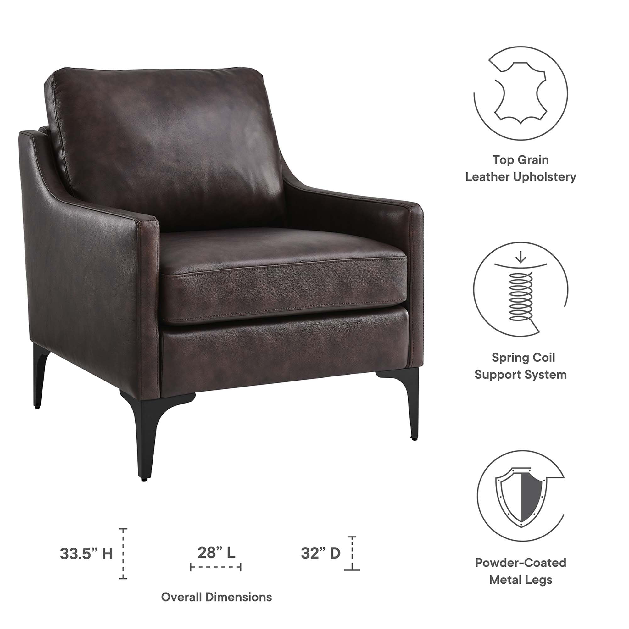 Corland Leather Armchair view 3