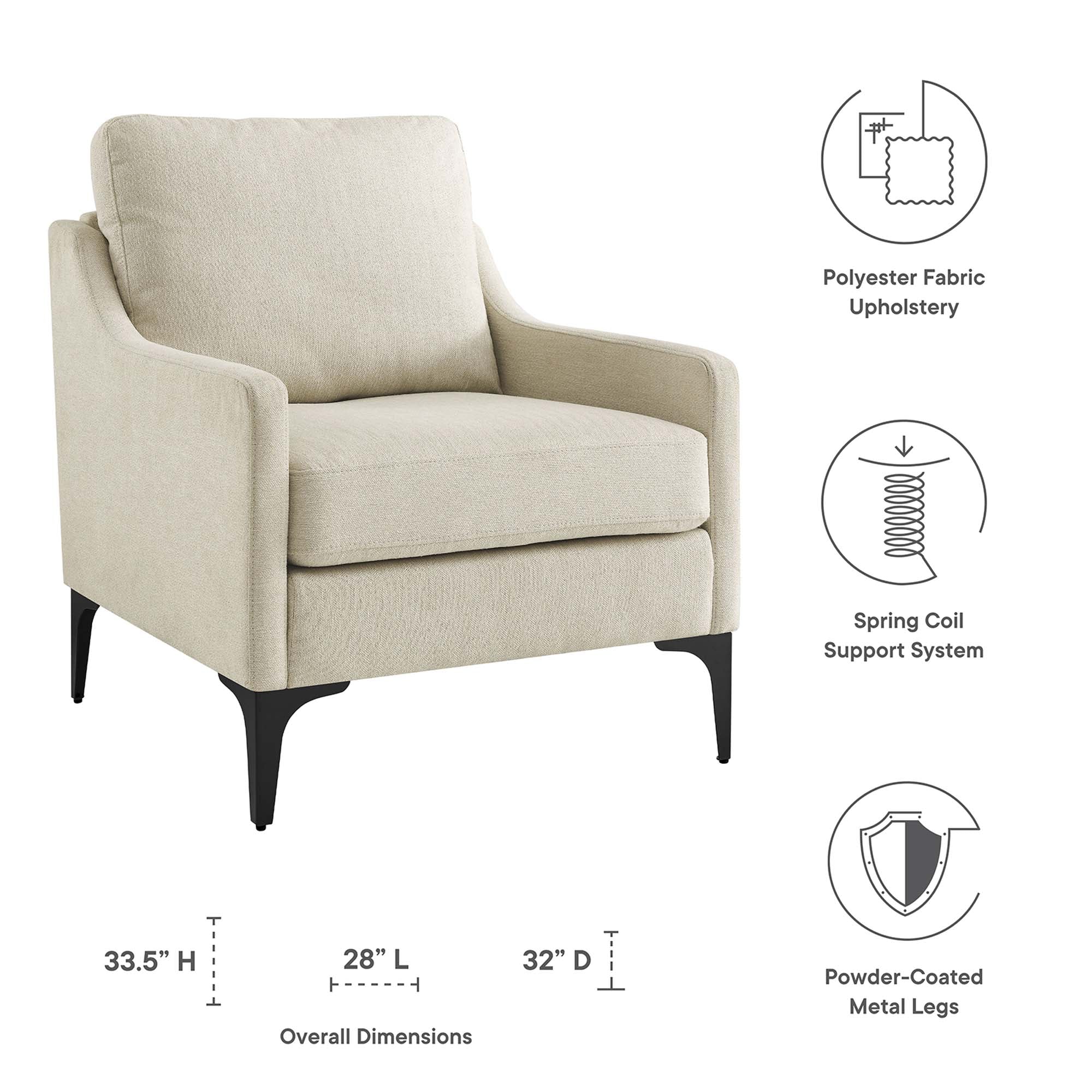 Corland Upholstered Fabric Armchair view 3