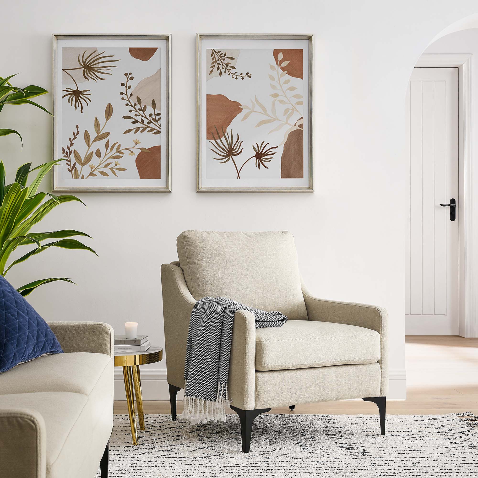 Corland Upholstered Fabric Armchair view 2
