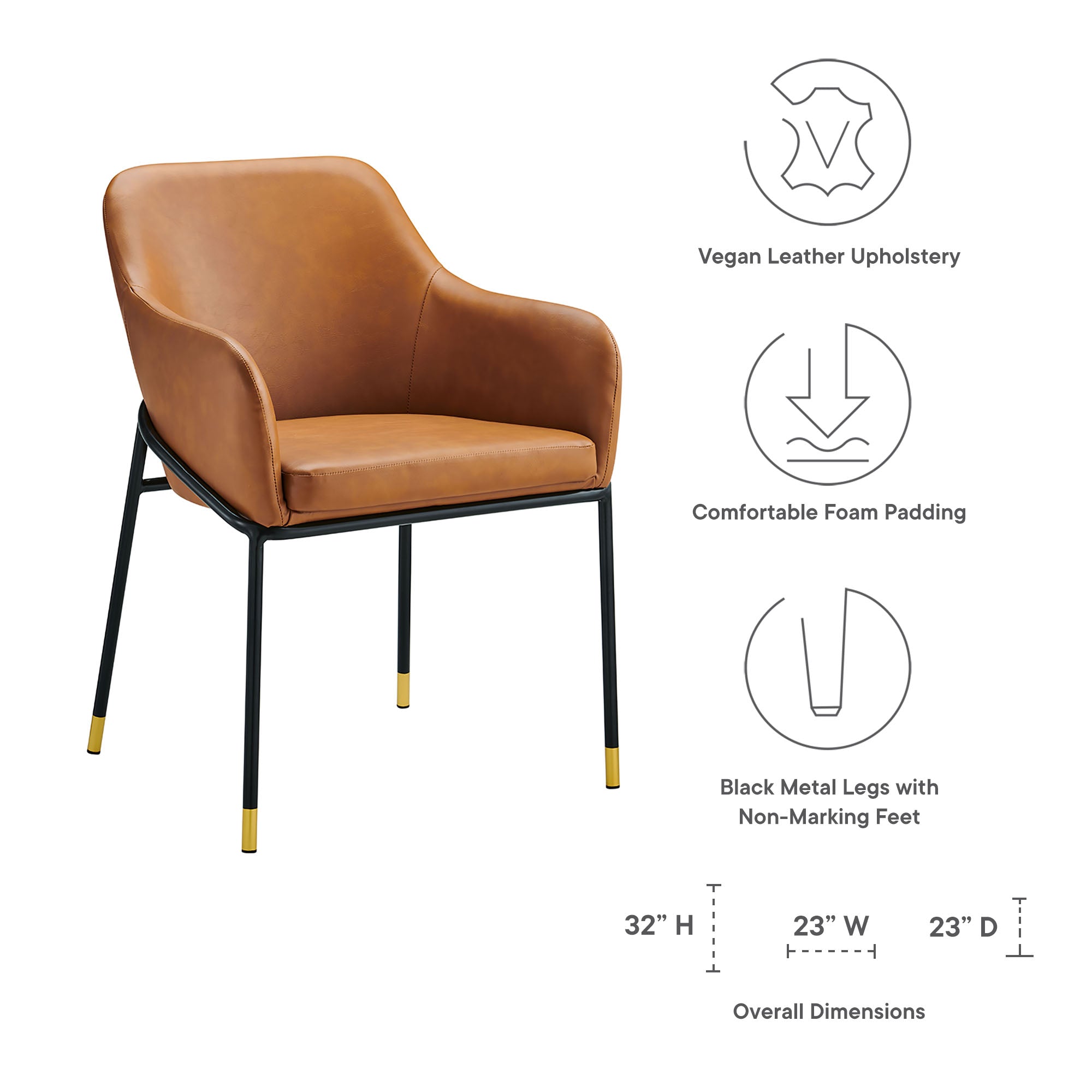 Jovi Vegan Leather Dining Chair Set of 2 view 3