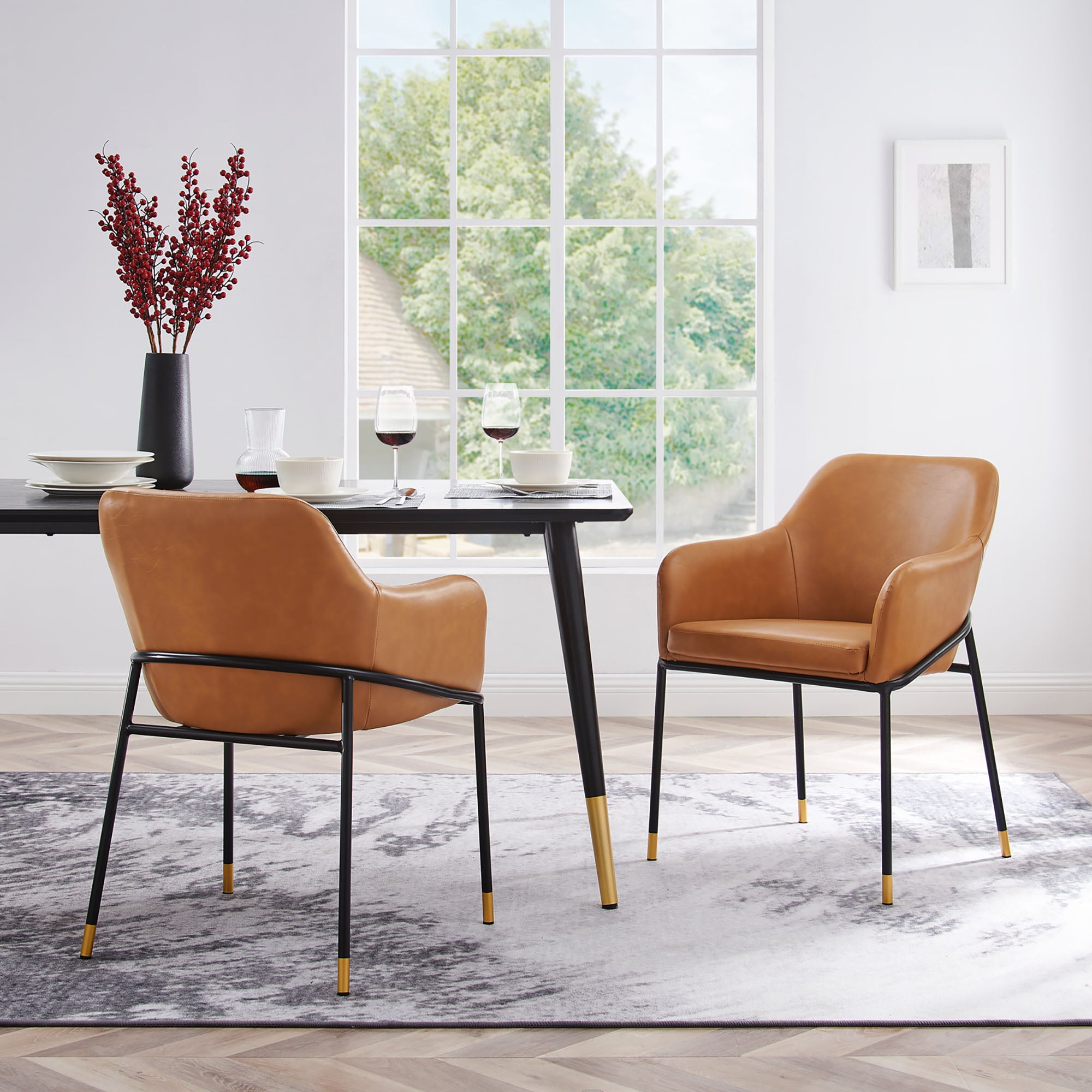 Jovi Vegan Leather Dining Chair Set of 2 view 2