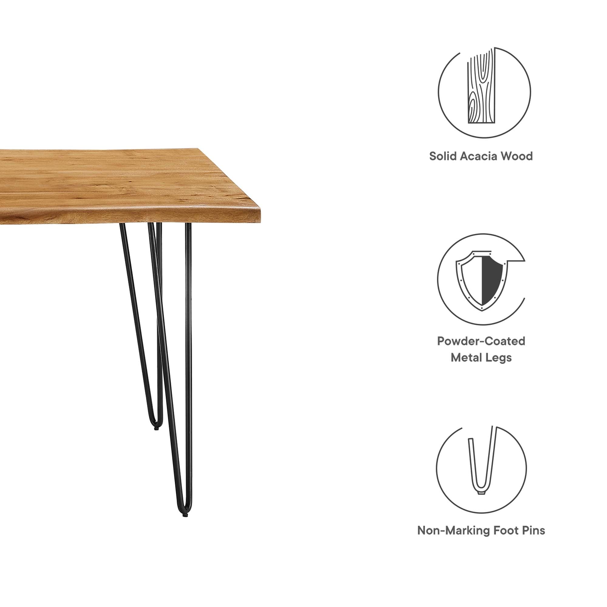 Ardor 60″ Live Edge Acacia Wood Acacia Wood Dining Table view 3