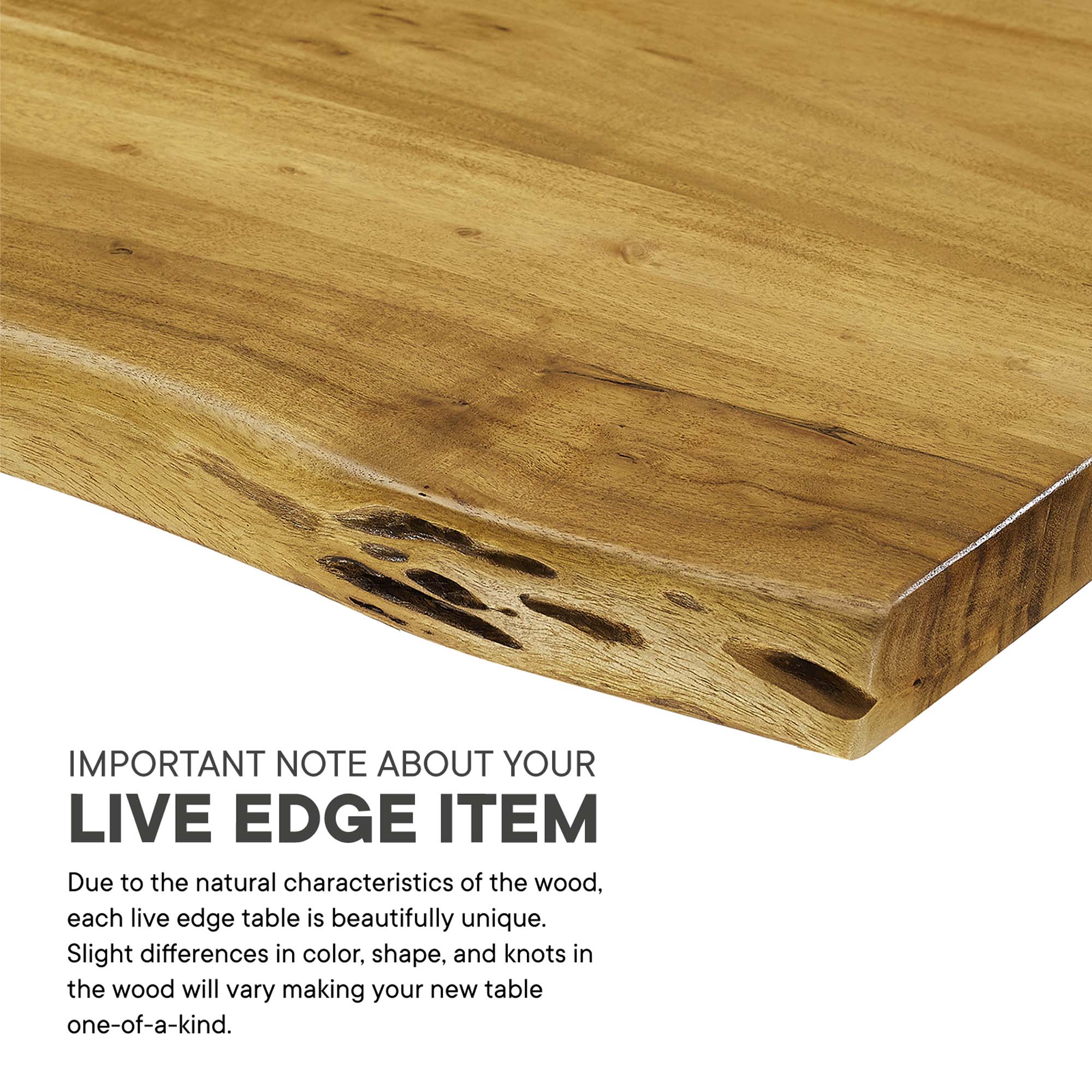 Ardor 60″ Live Edge Acacia Wood Acacia Wood Dining Table view 4