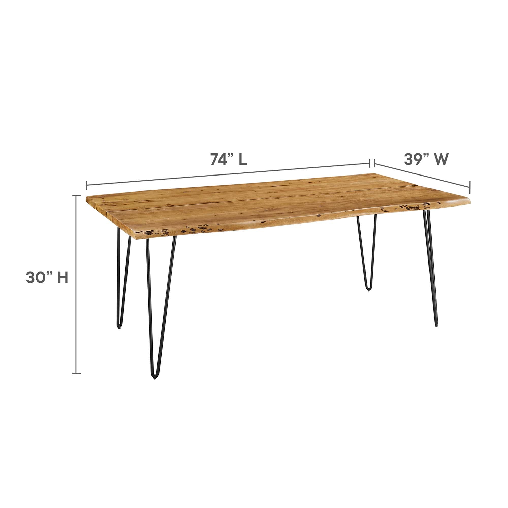 Ardor 74″ Live Edge Acacia Wood Acacia Wood Dining Table view 5