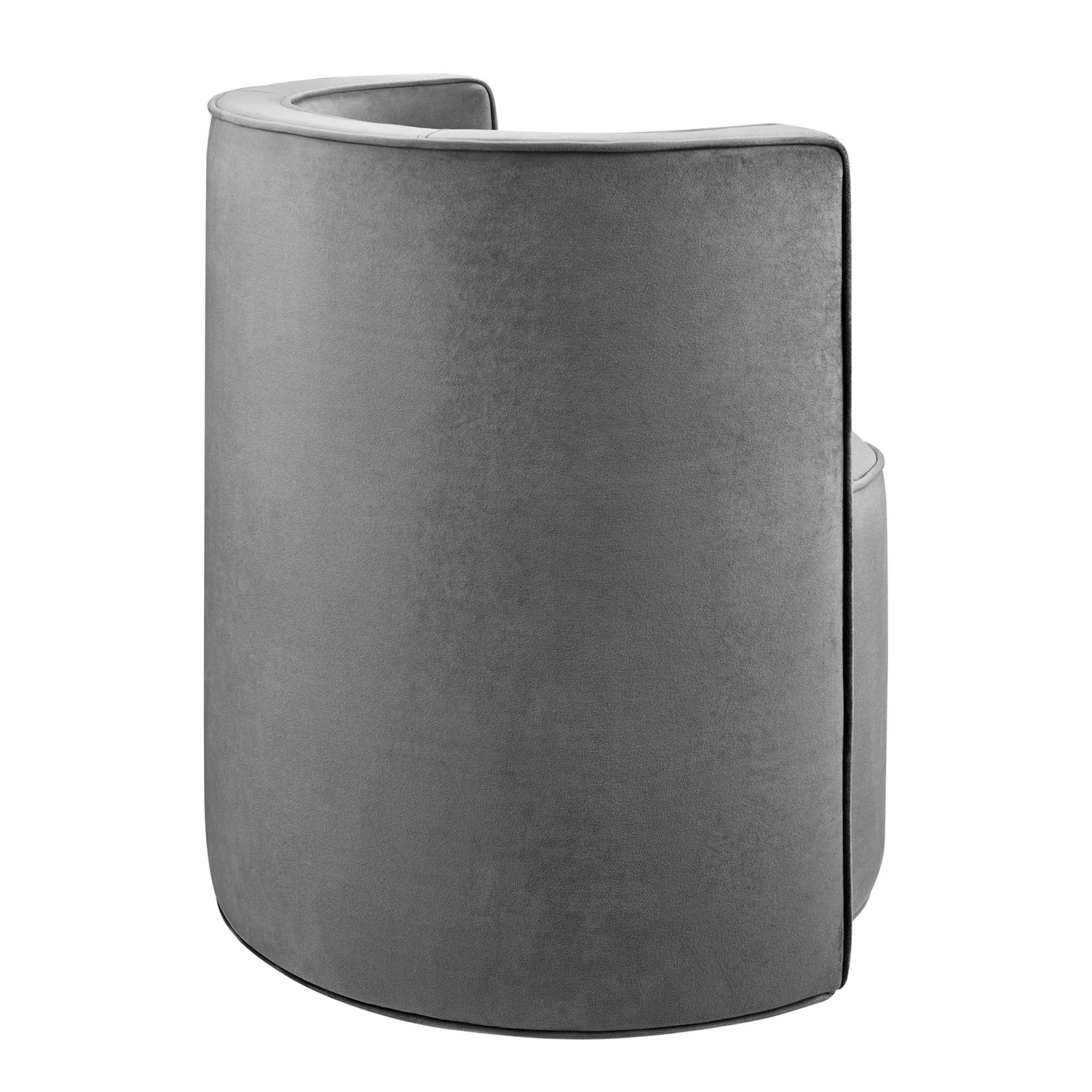 Della Performance Velvet Fabric Swivel Chair view 7