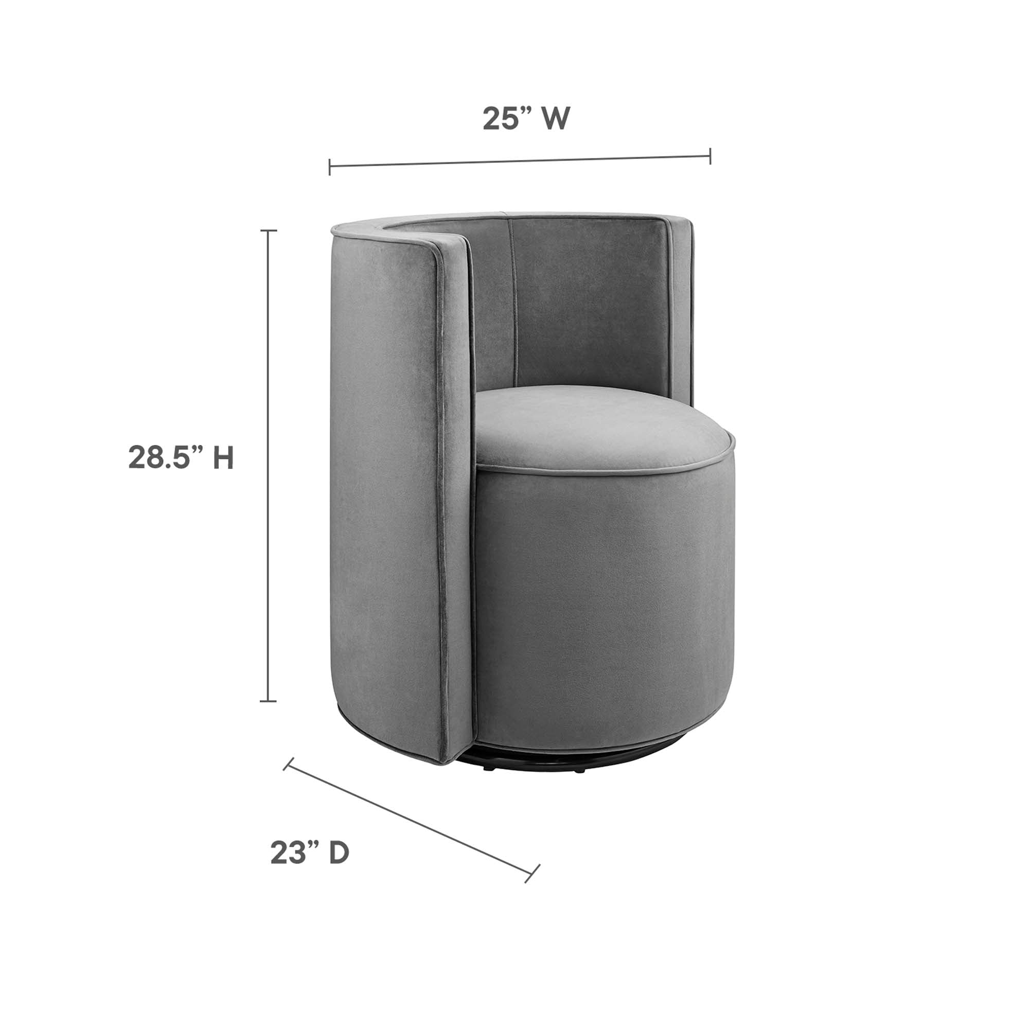 Della Performance Velvet Fabric Swivel Chair view 4