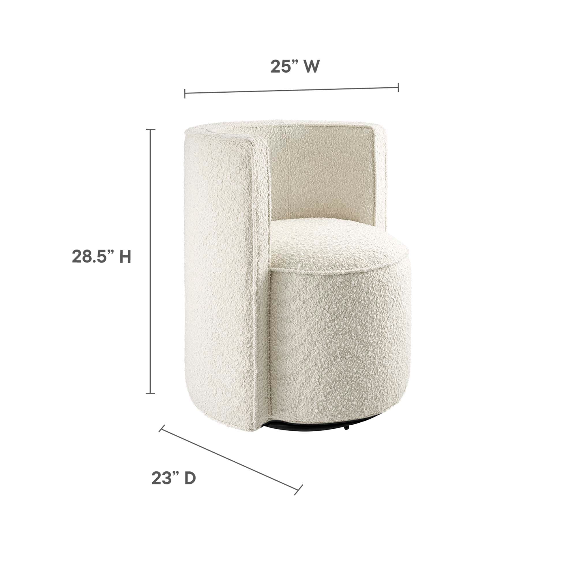 Della Boucle Fabric Swivel Chair view 4