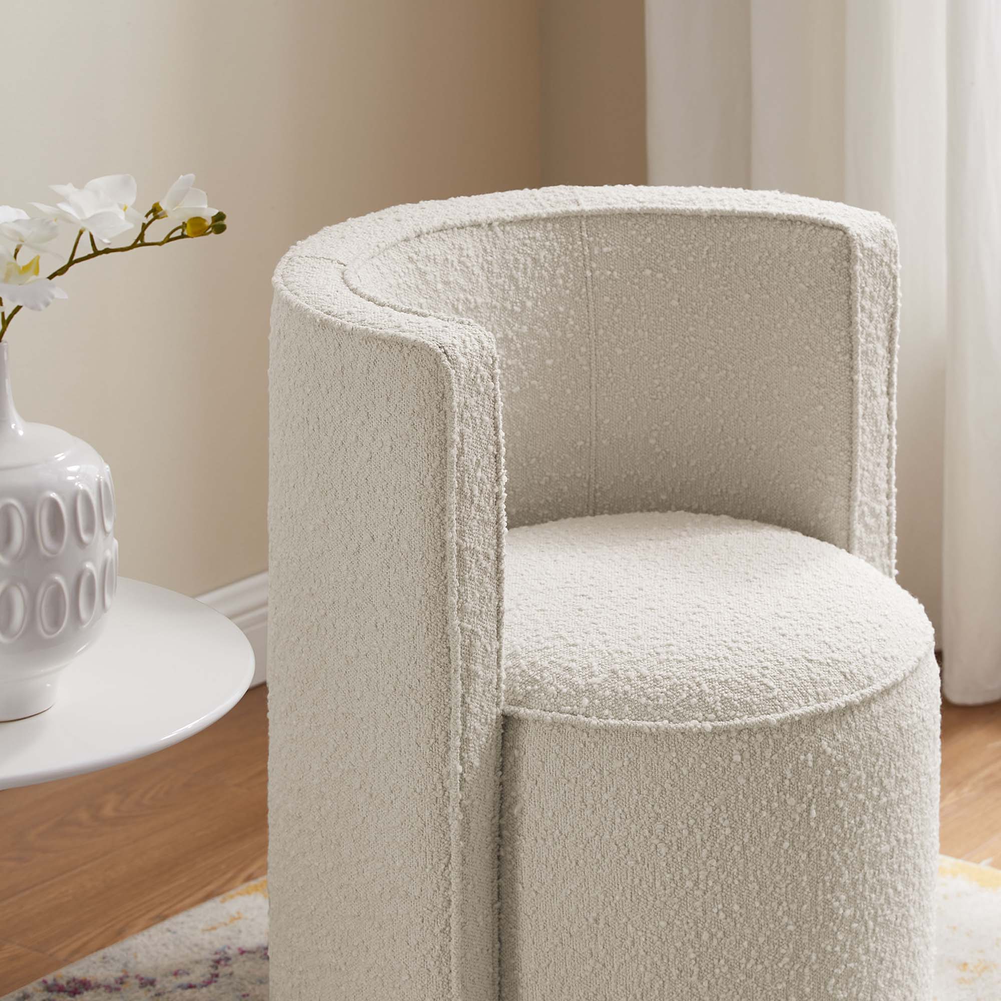 Della Boucle Fabric Swivel Chair view 5