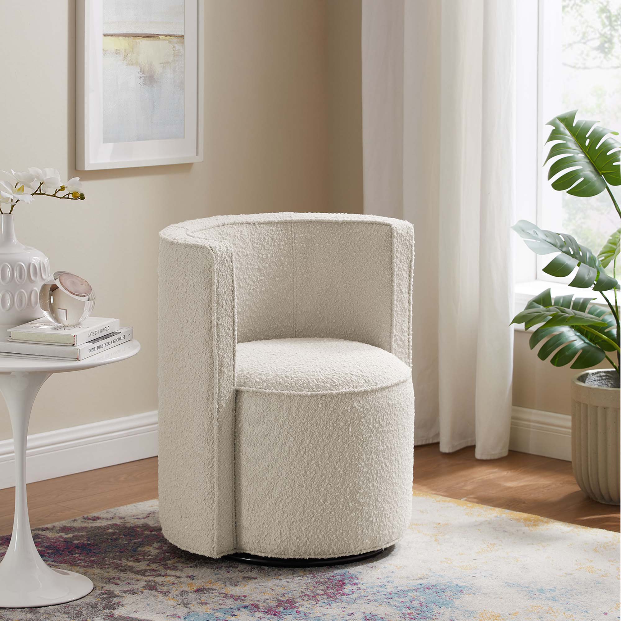 Della Boucle Fabric Swivel Chair view 2