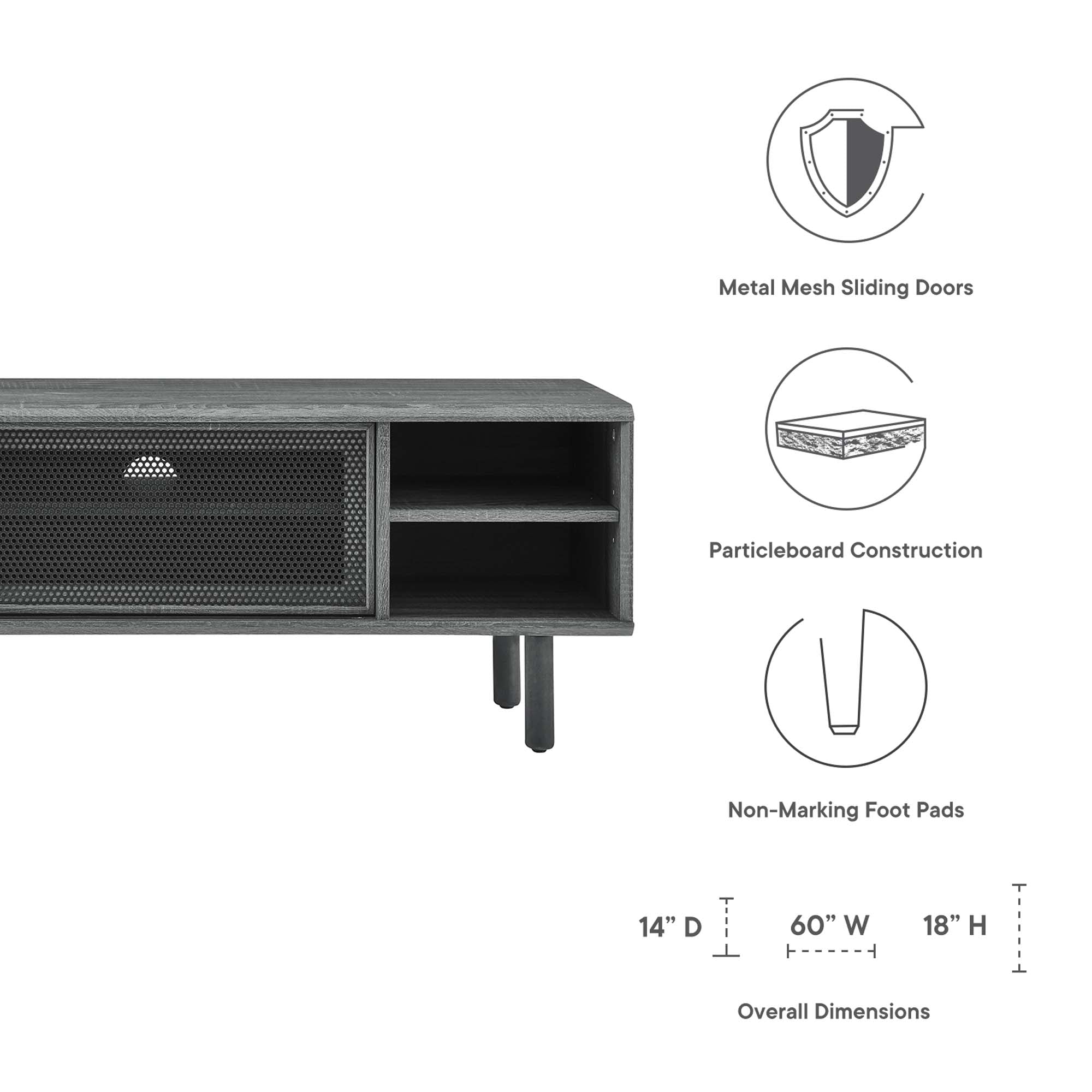 Kurtis 60″ TV Stand view 3