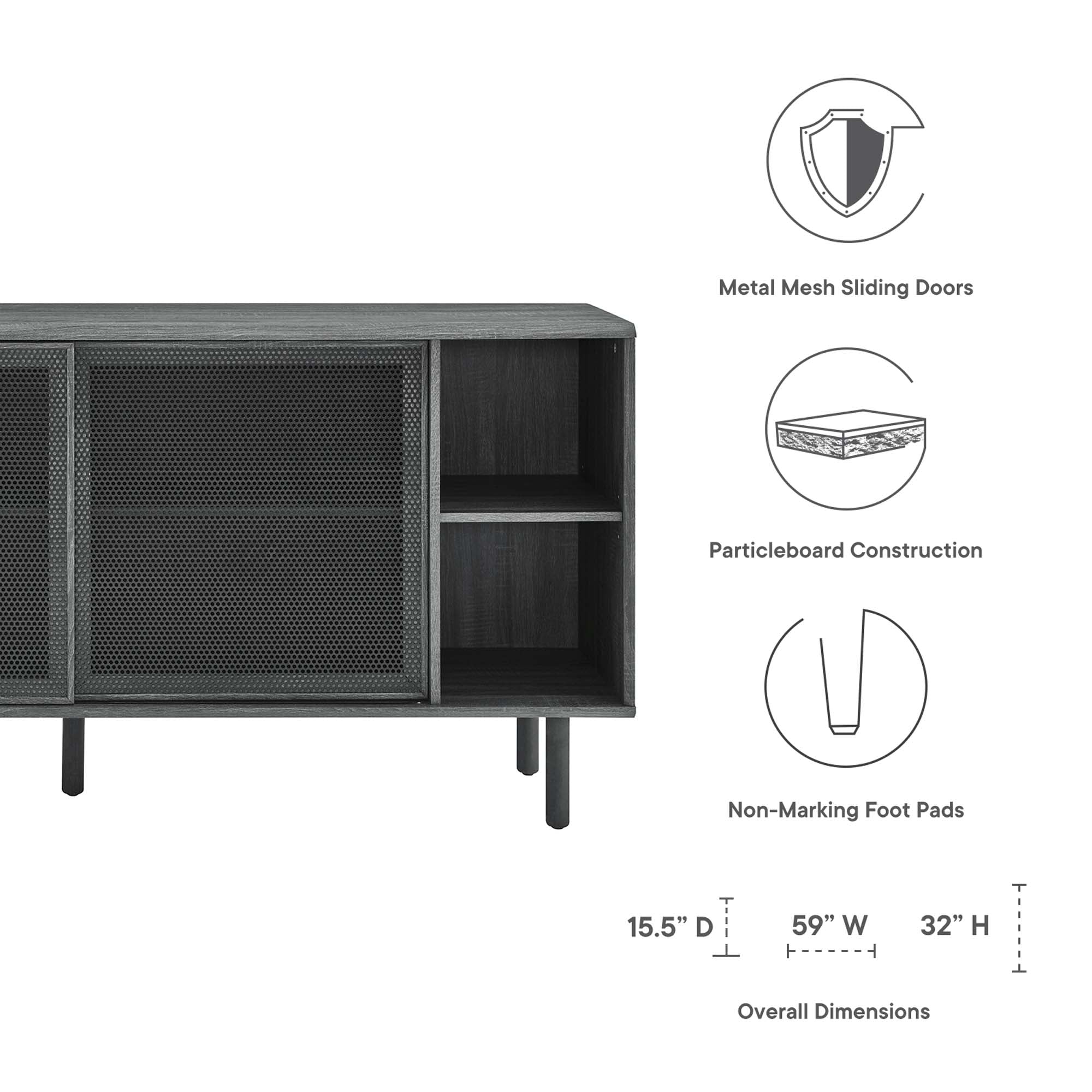 Kurtis 59″ Sideboard view 3
