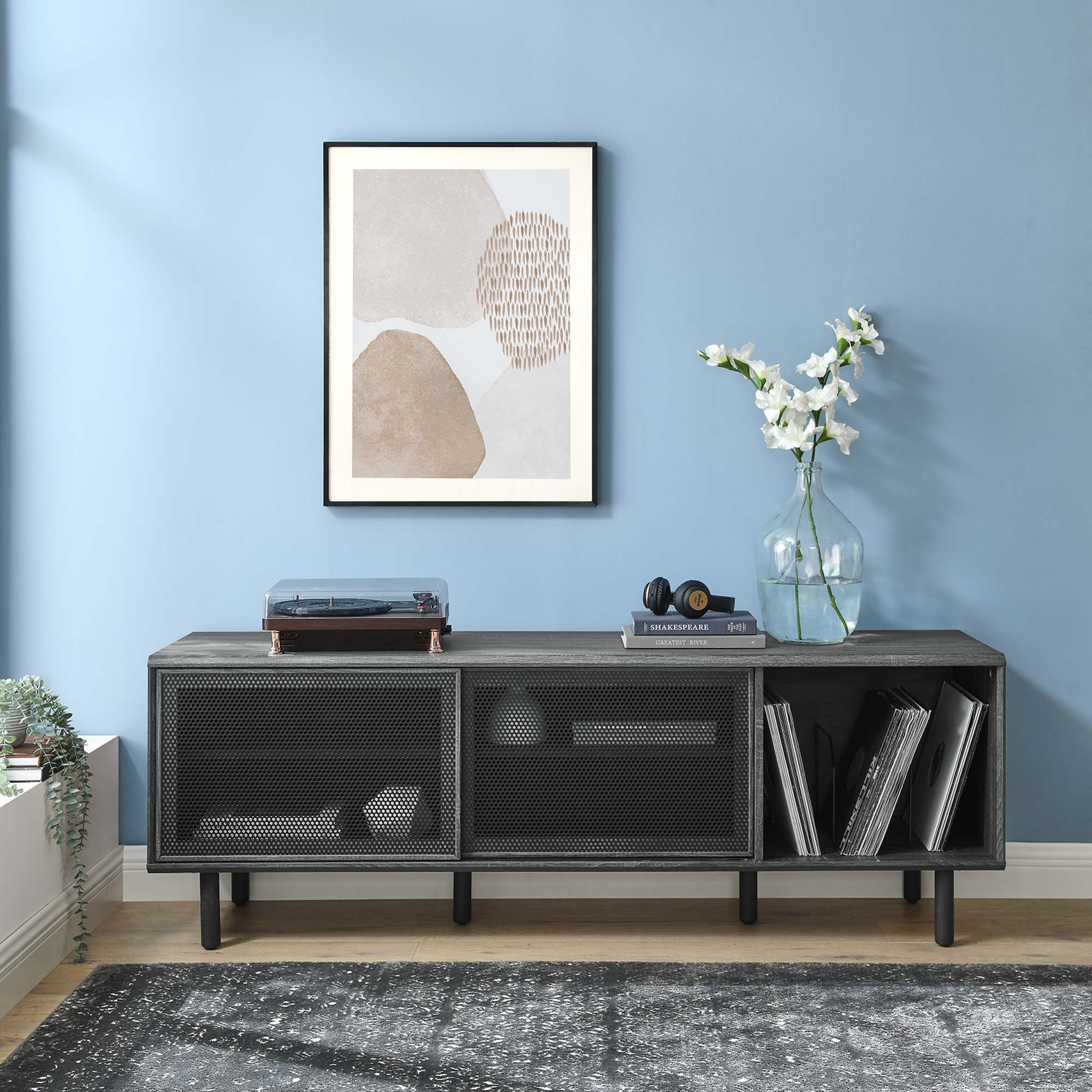 Kurtis 67″ TV and Vinyl Record Stand view 2