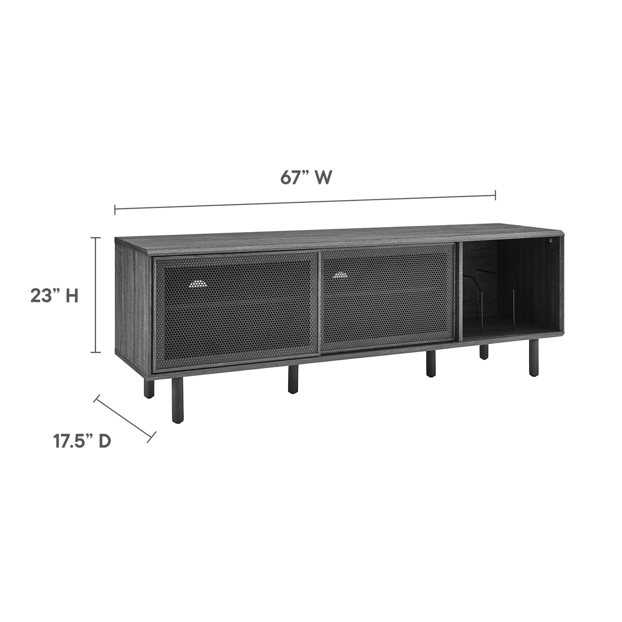 Kurtis 67″ TV and Vinyl Record Stand view 4
