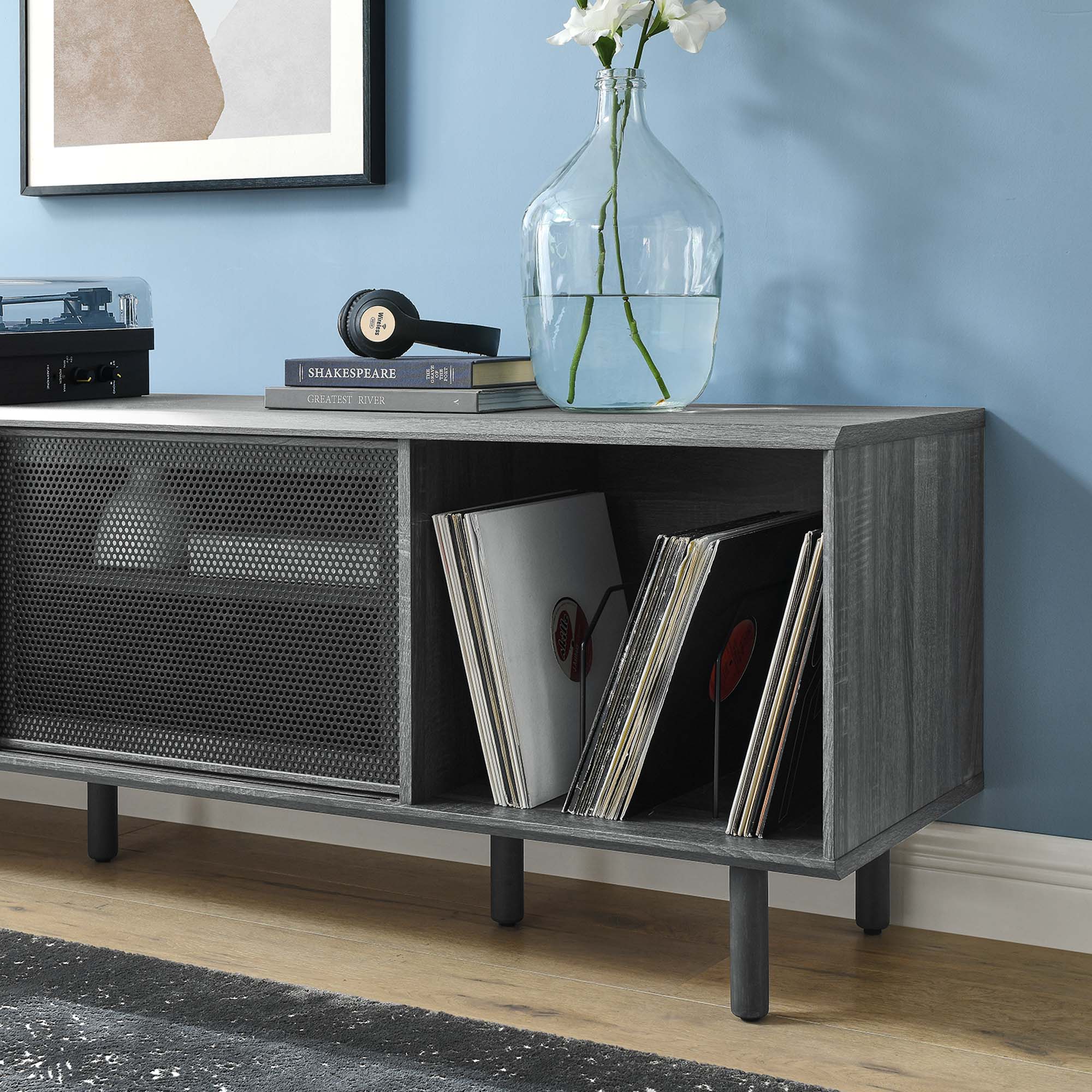 Kurtis 67″ TV and Vinyl Record Stand view 5