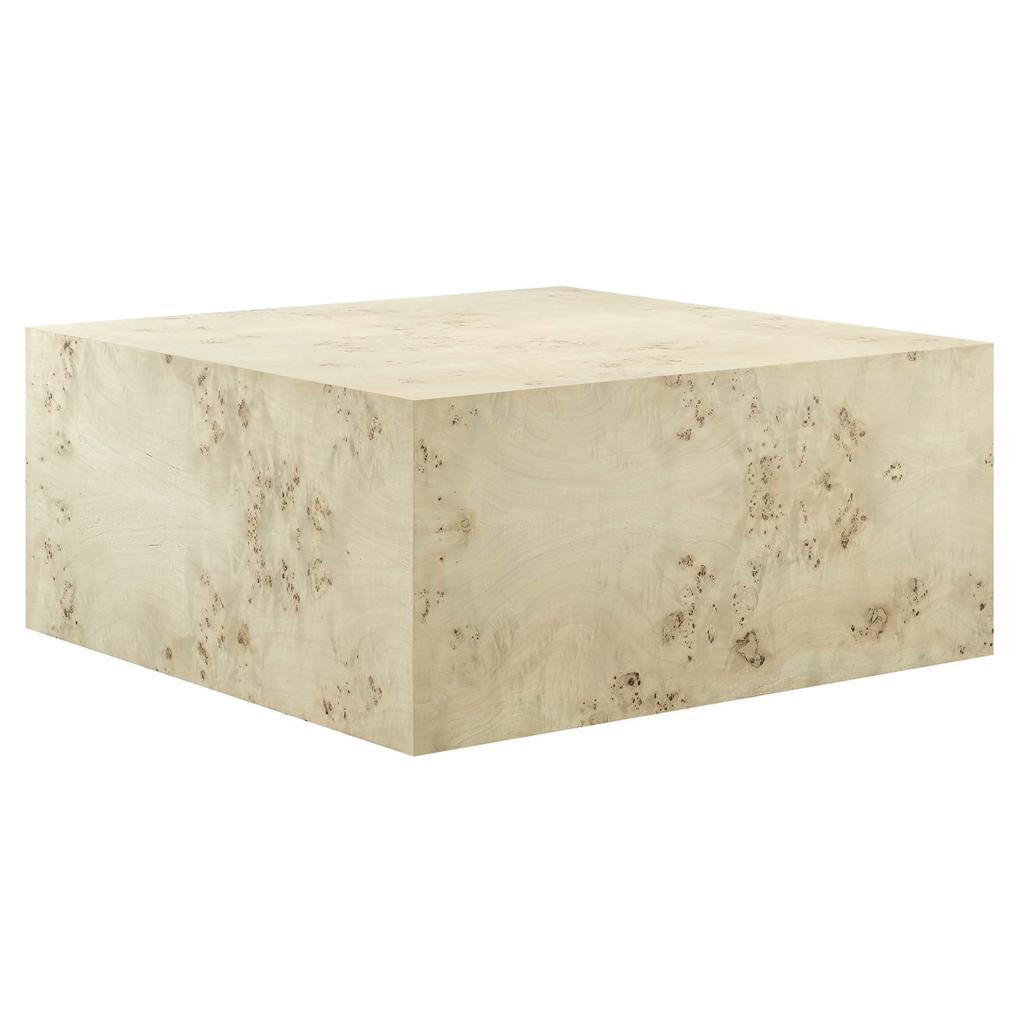 Cosmos 36″ Square Burl Wood Coffee Table view 1