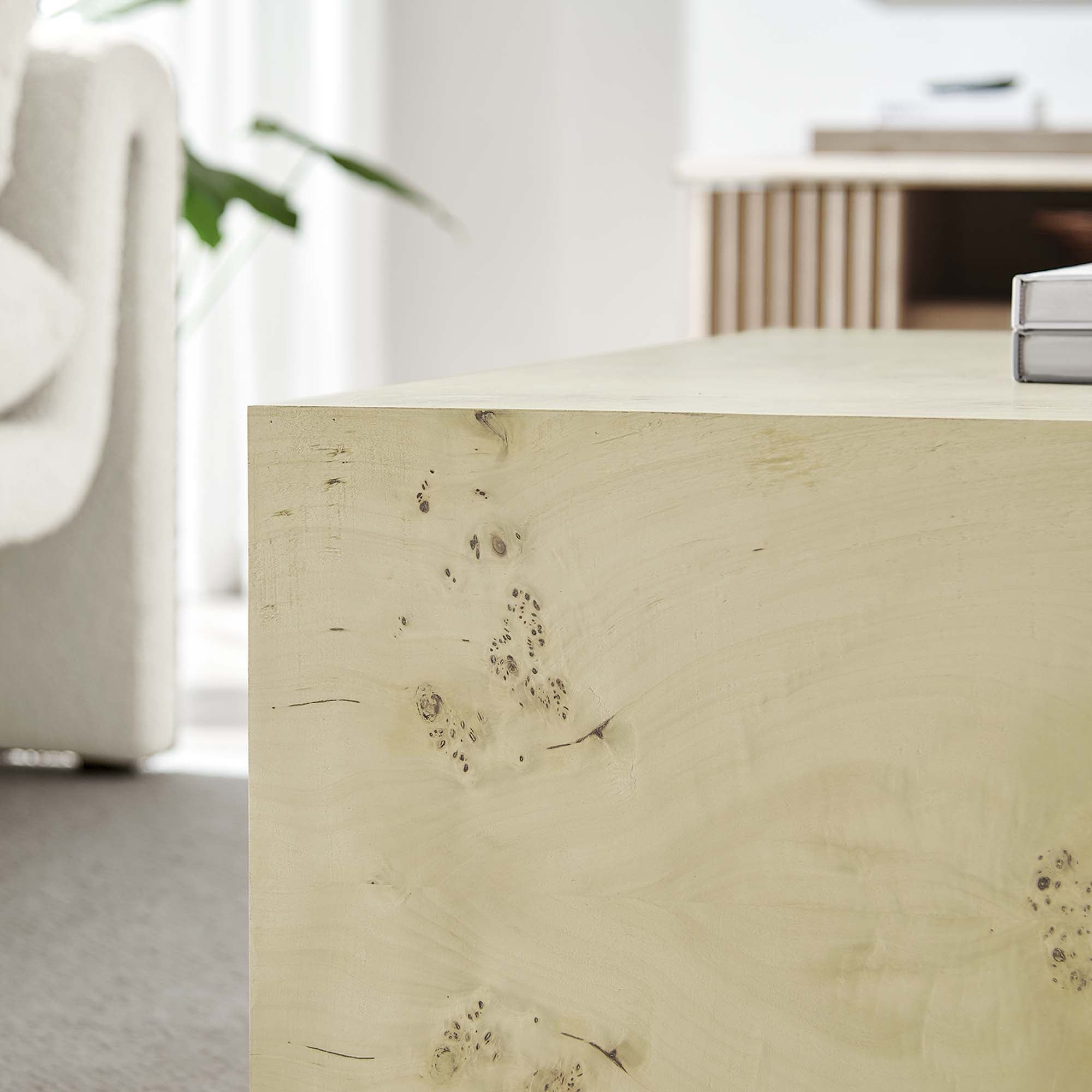 Cosmos 36″ Square Burl Wood Coffee Table view 6
