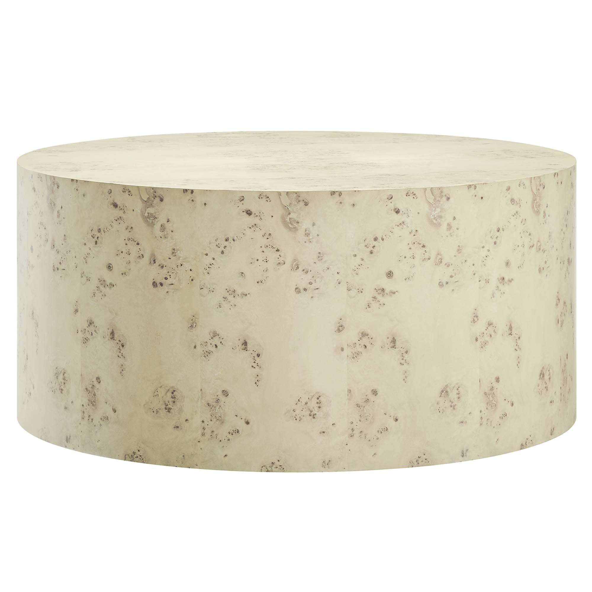Cosmos 35″ Round Burl Wood Coffee Table view 1