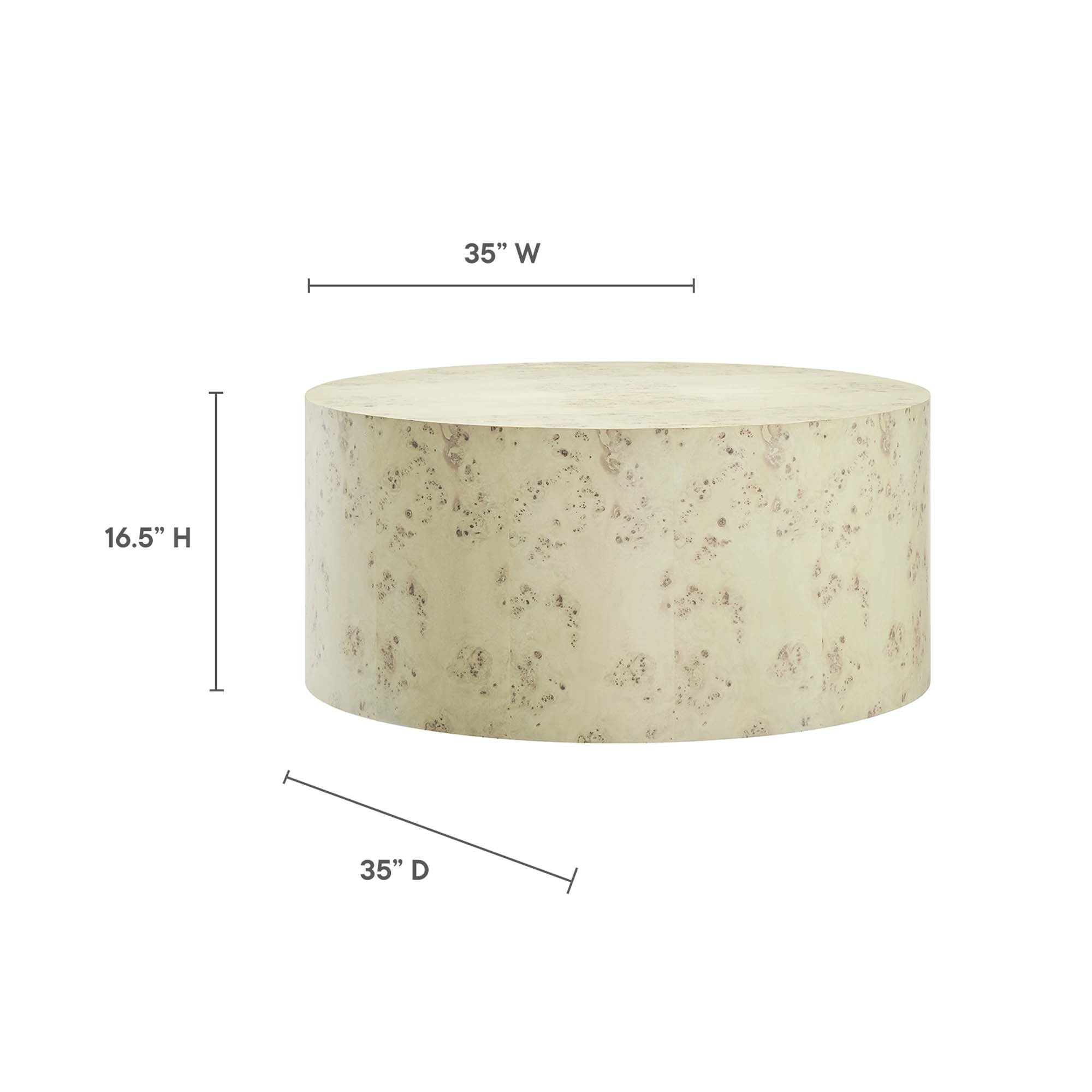 Cosmos 35″ Round Burl Wood Coffee Table view 5