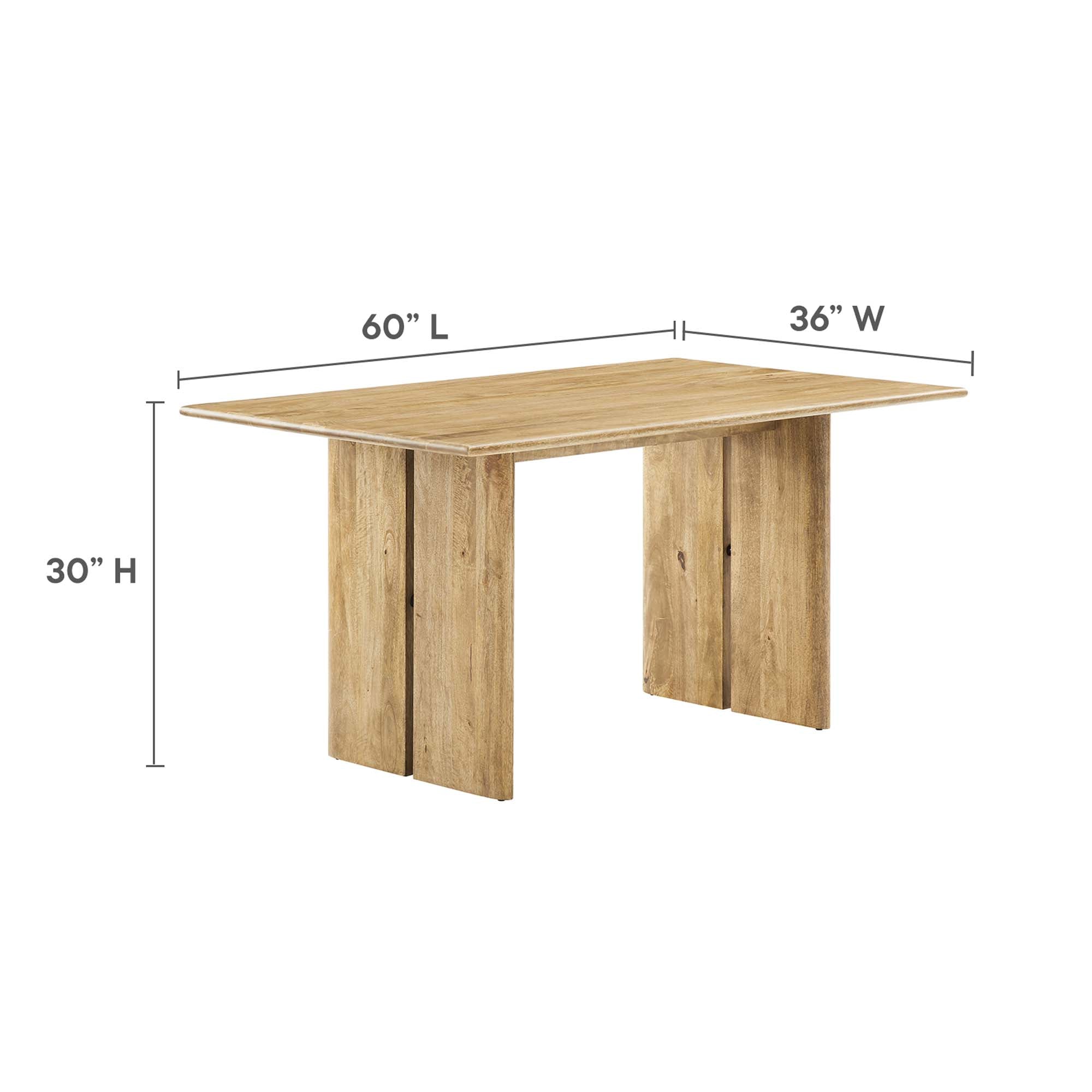 Amistad 60″ Wood Dining Table view 4