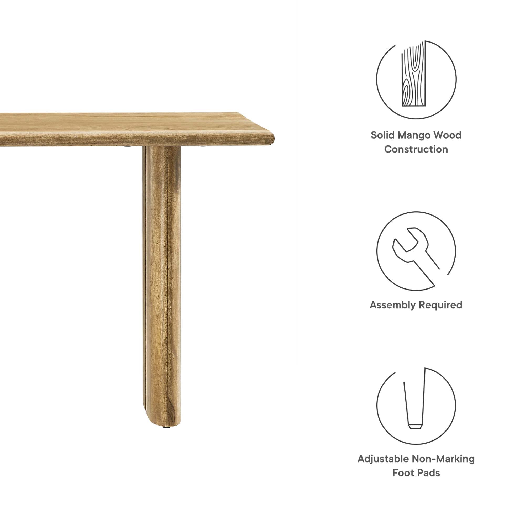 Amistad 46″ Wood Bench view 3