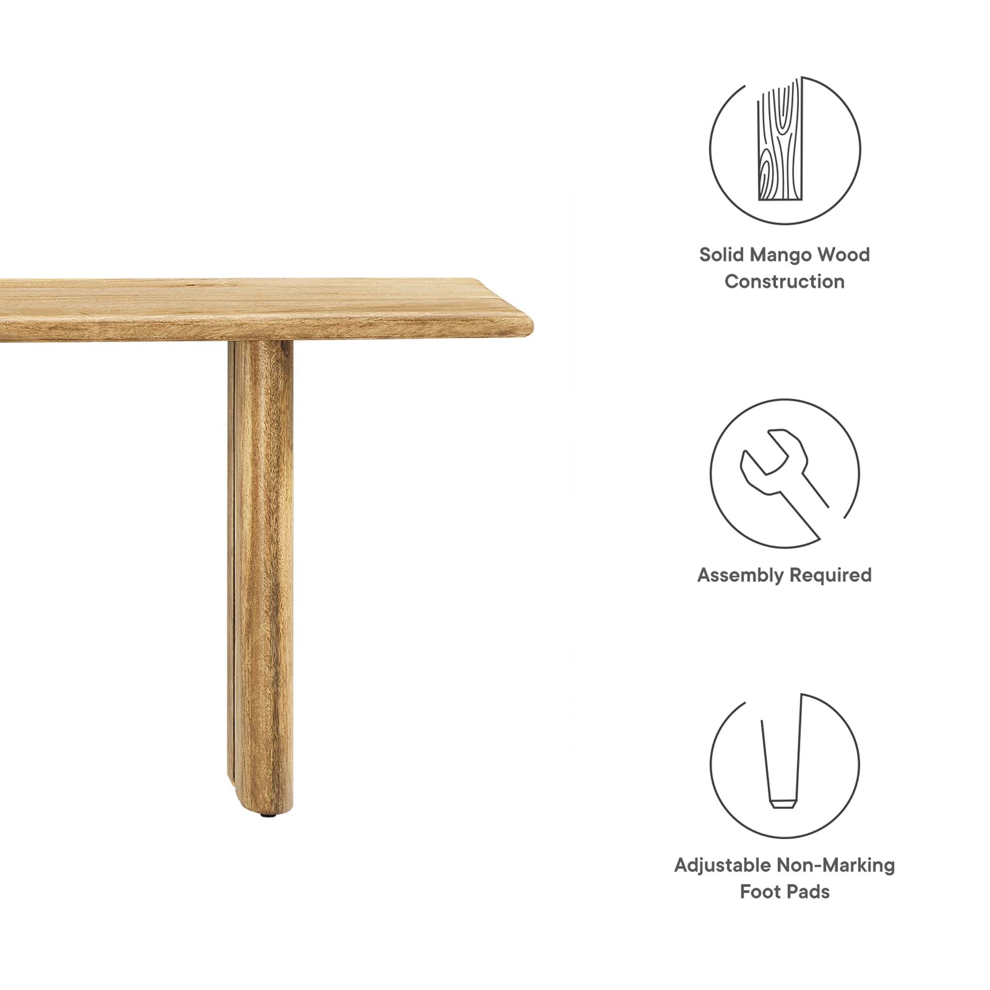Amistad 58″ Wood Bench view 3