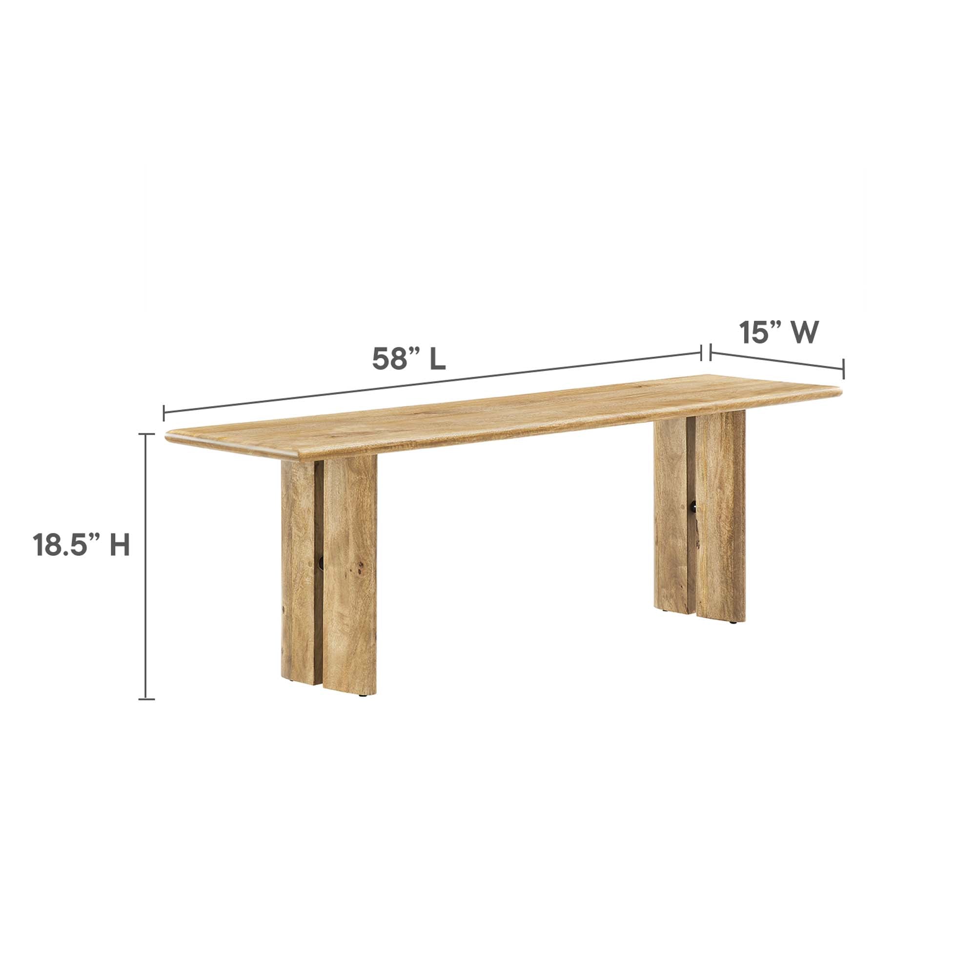 Amistad 58″ Wood Bench view 4