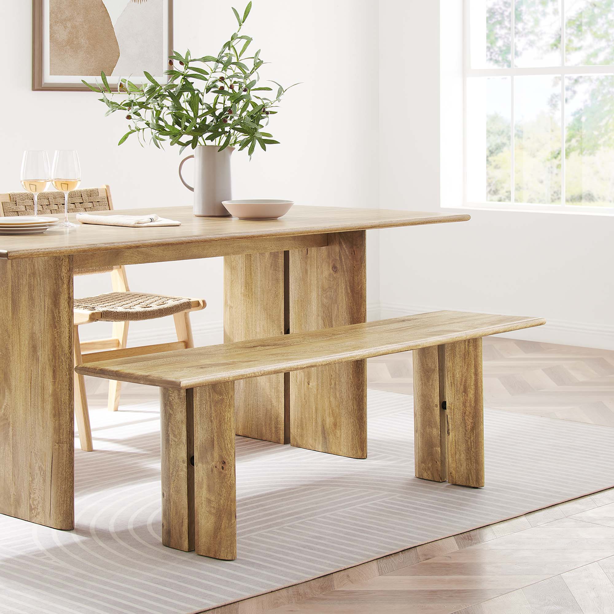 Amistad 58″ Wood Bench view 5