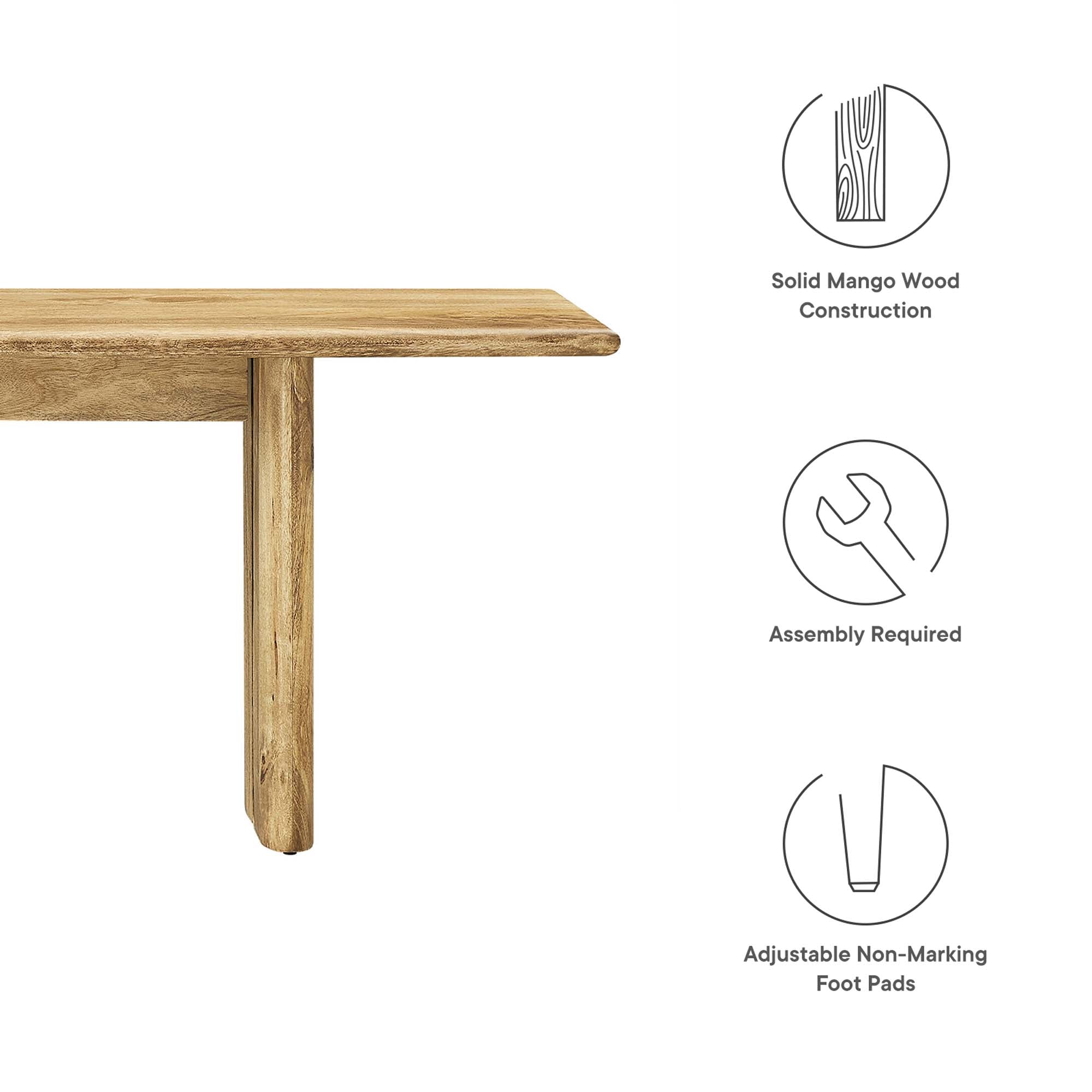 Amistad 72″ Wood Bench view 3