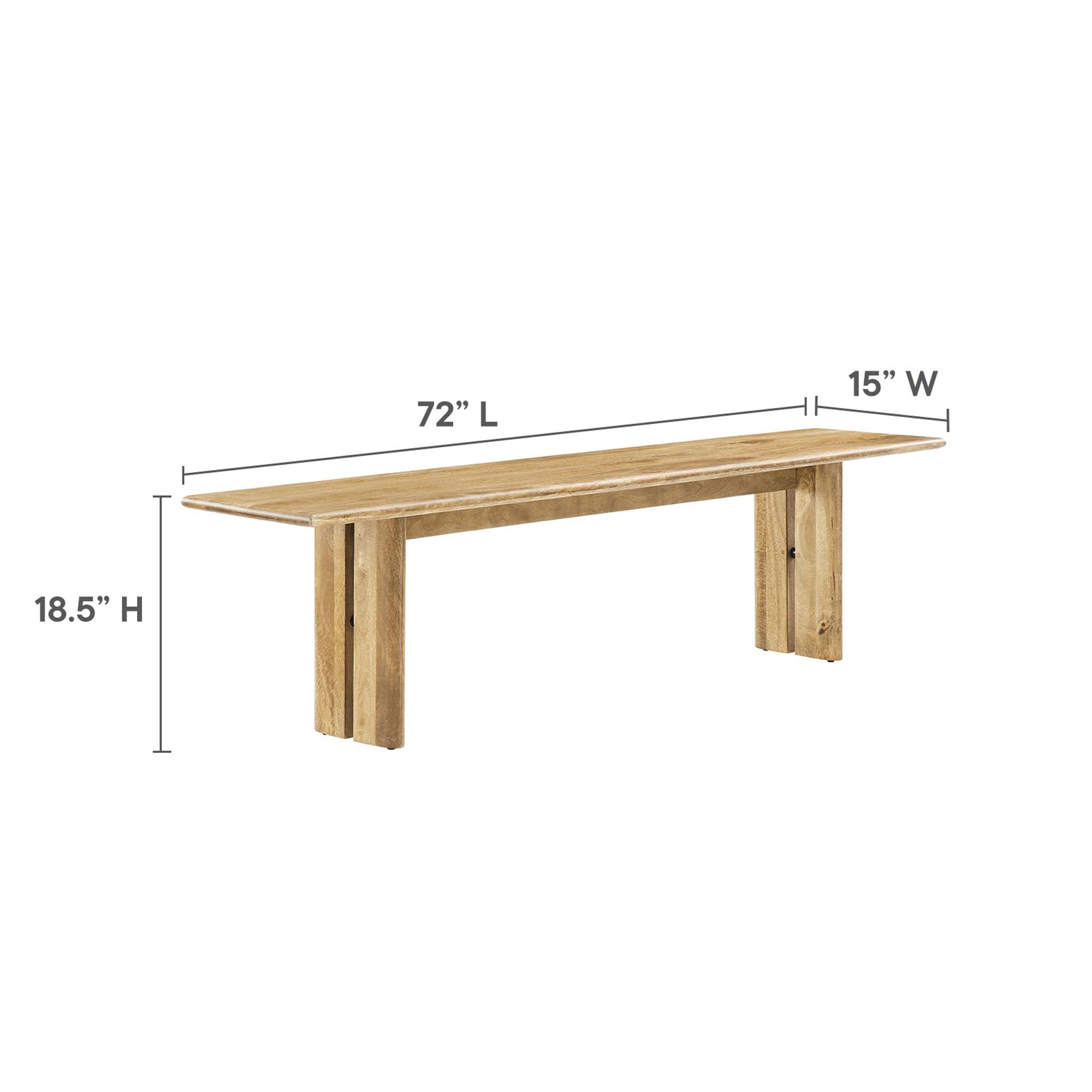 Amistad 72″ Wood Bench view 4