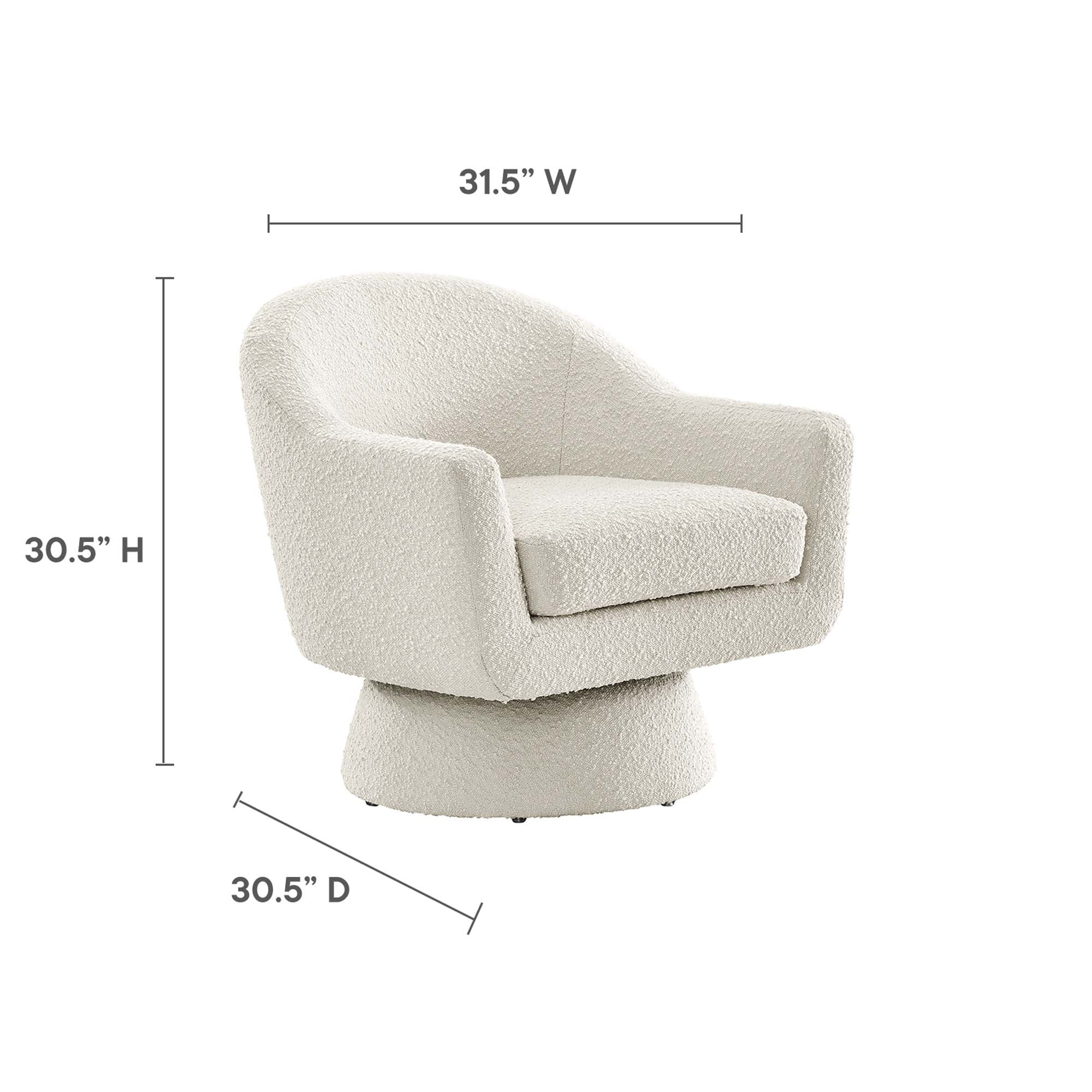 Astral Boucle Fabric Swivel Chair view 4