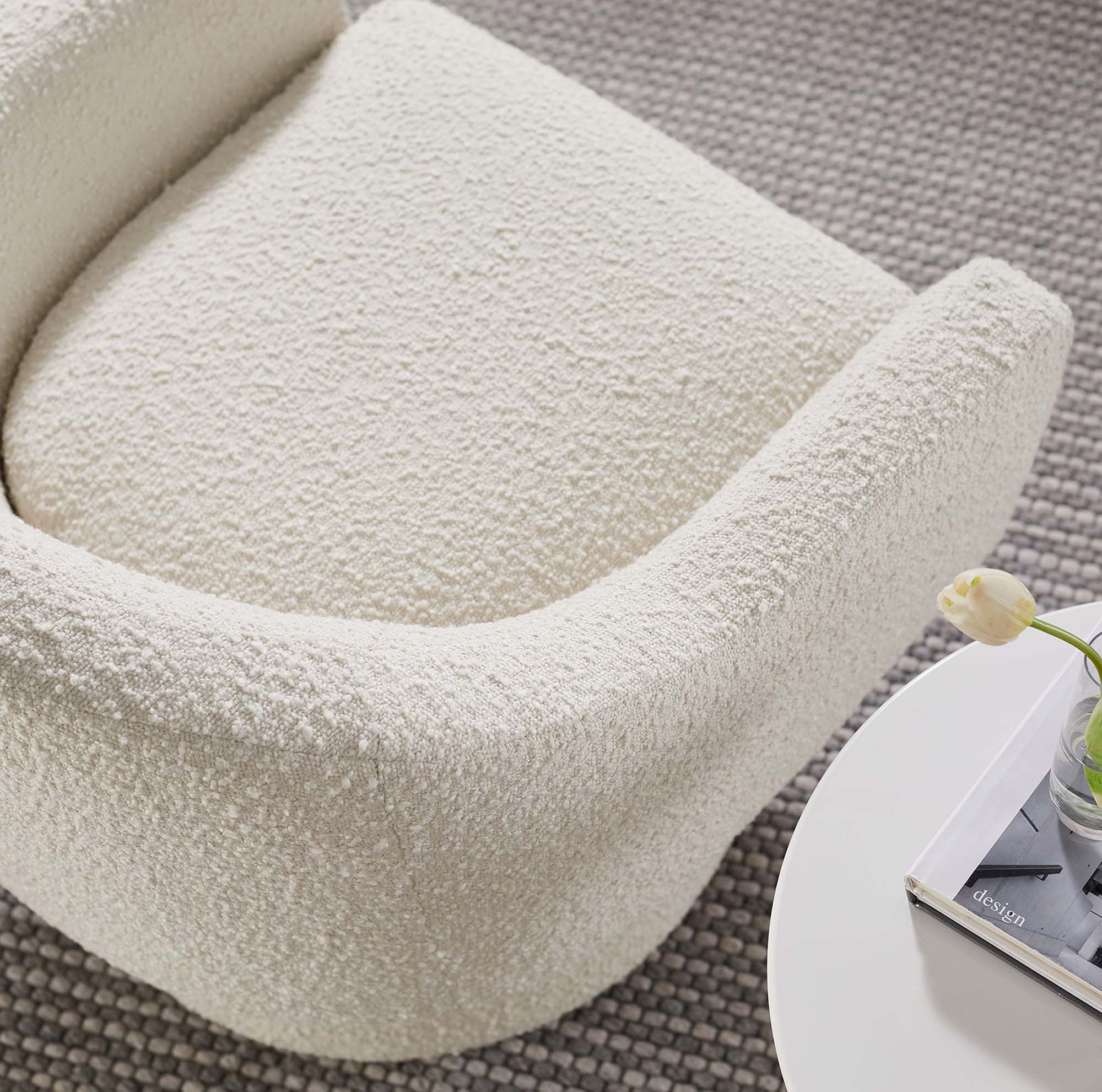 Astral Boucle Fabric Swivel Chair view 5