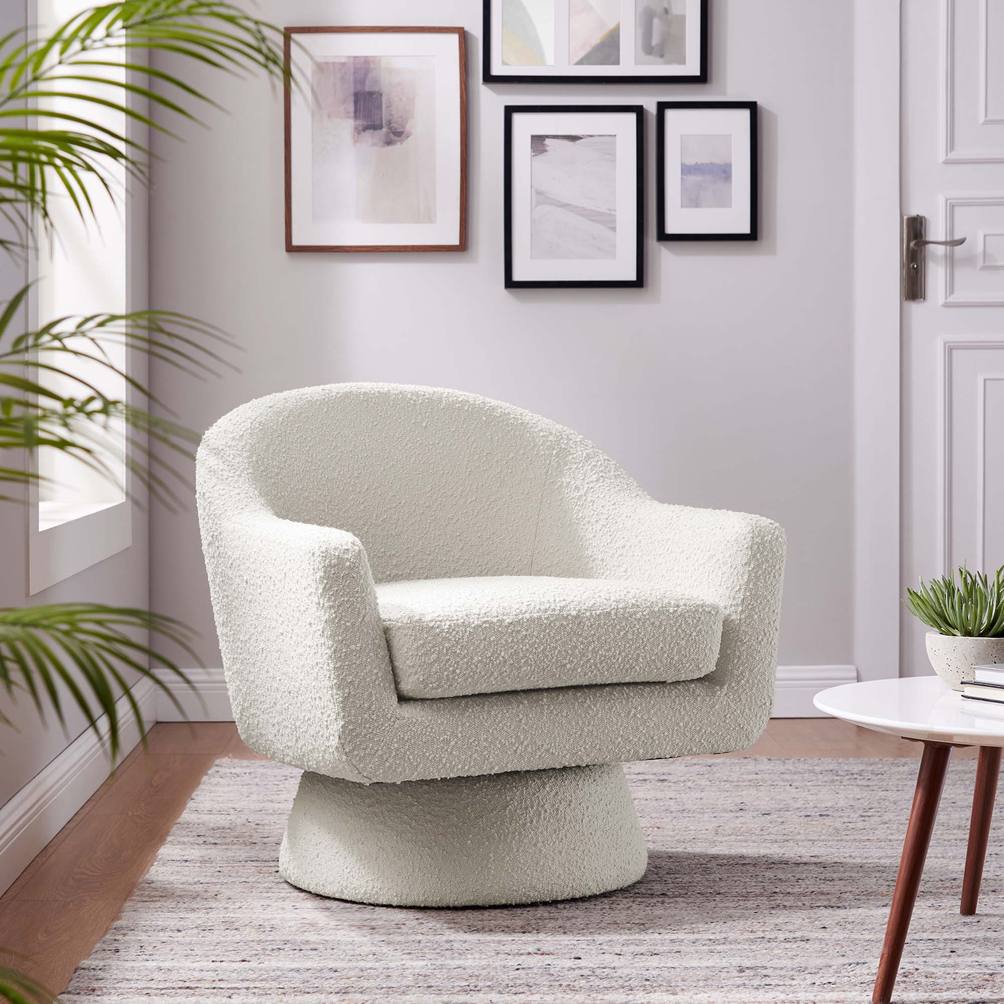 Astral Boucle Fabric Swivel Chair view 2