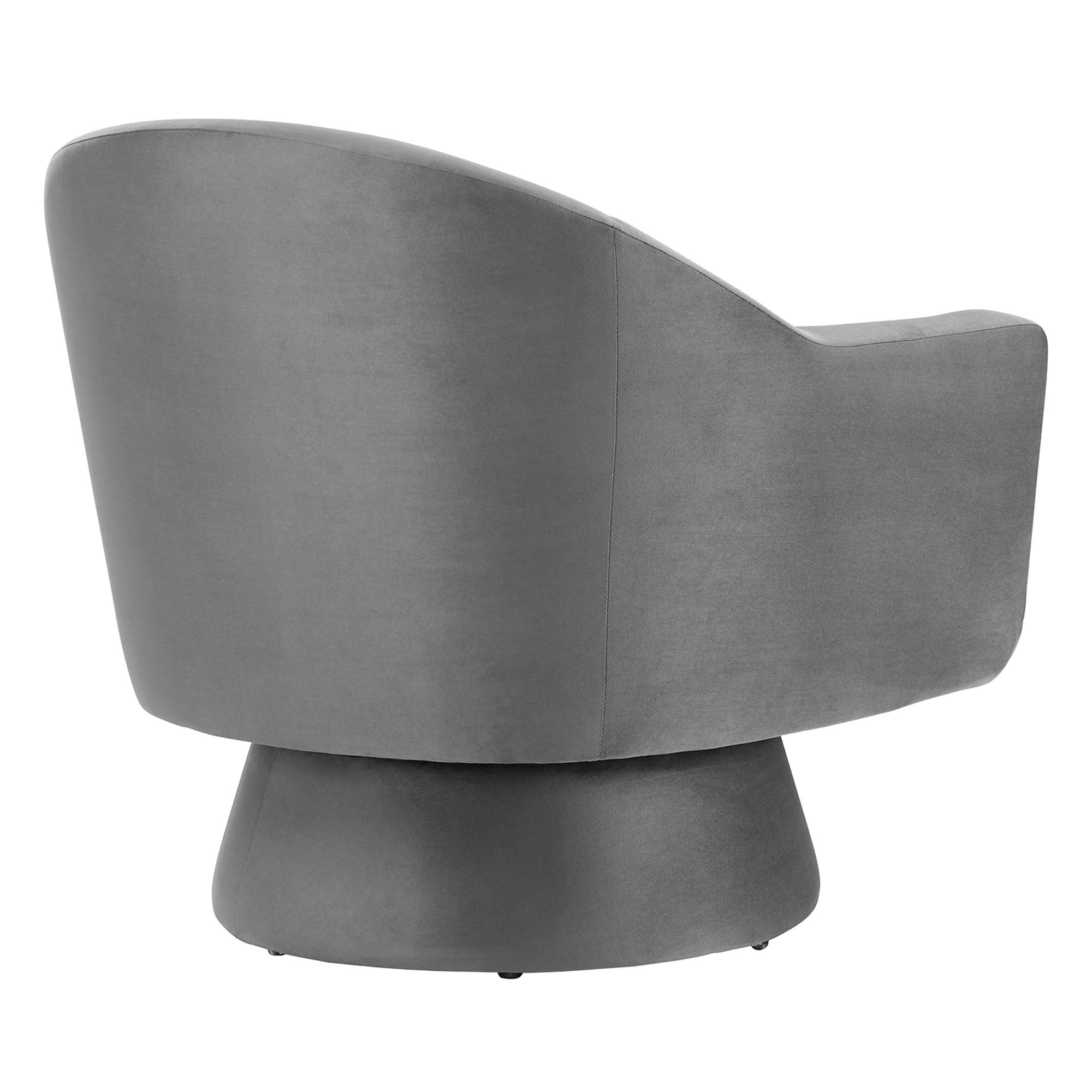 Astral Performance Velvet Fabric and Wood Swivel Chair view 7
