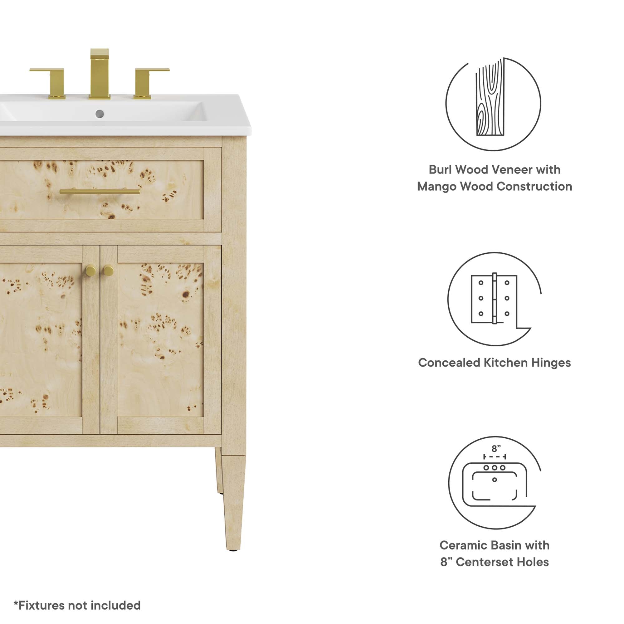 Elysian Bathroom Vanity Basin Included view 3