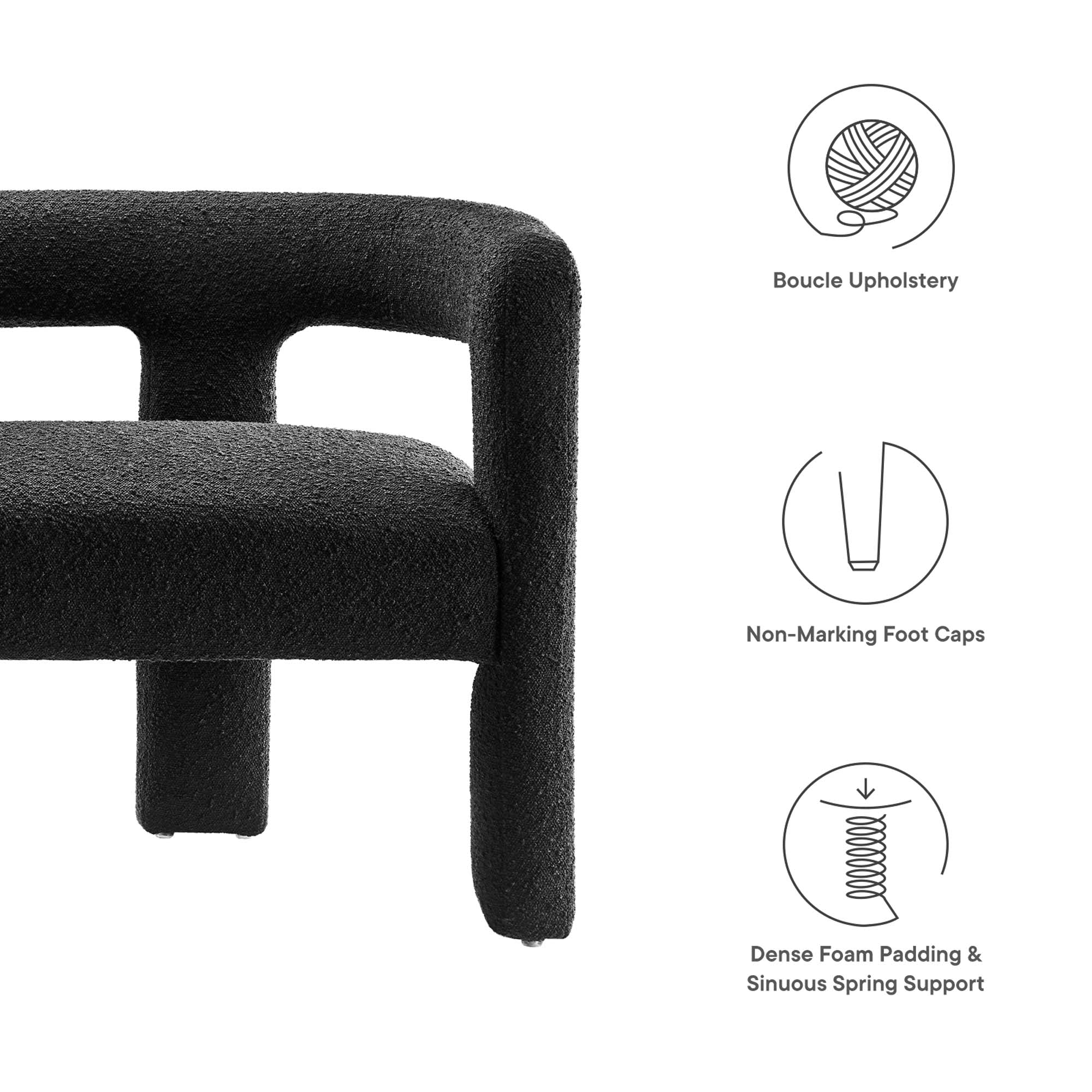 Kayla Boucle Upholstered Loveseat view 3
