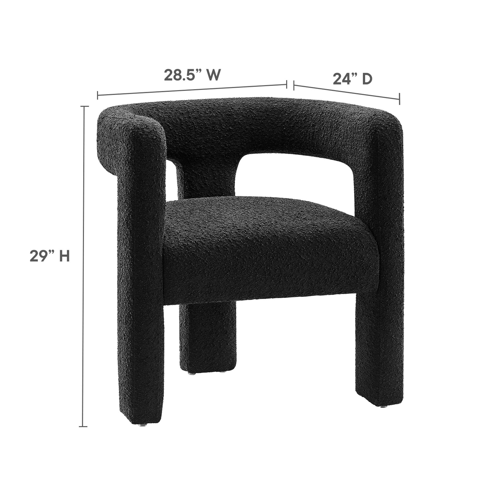 Kayla Boucle Upholstered Armchair view 4