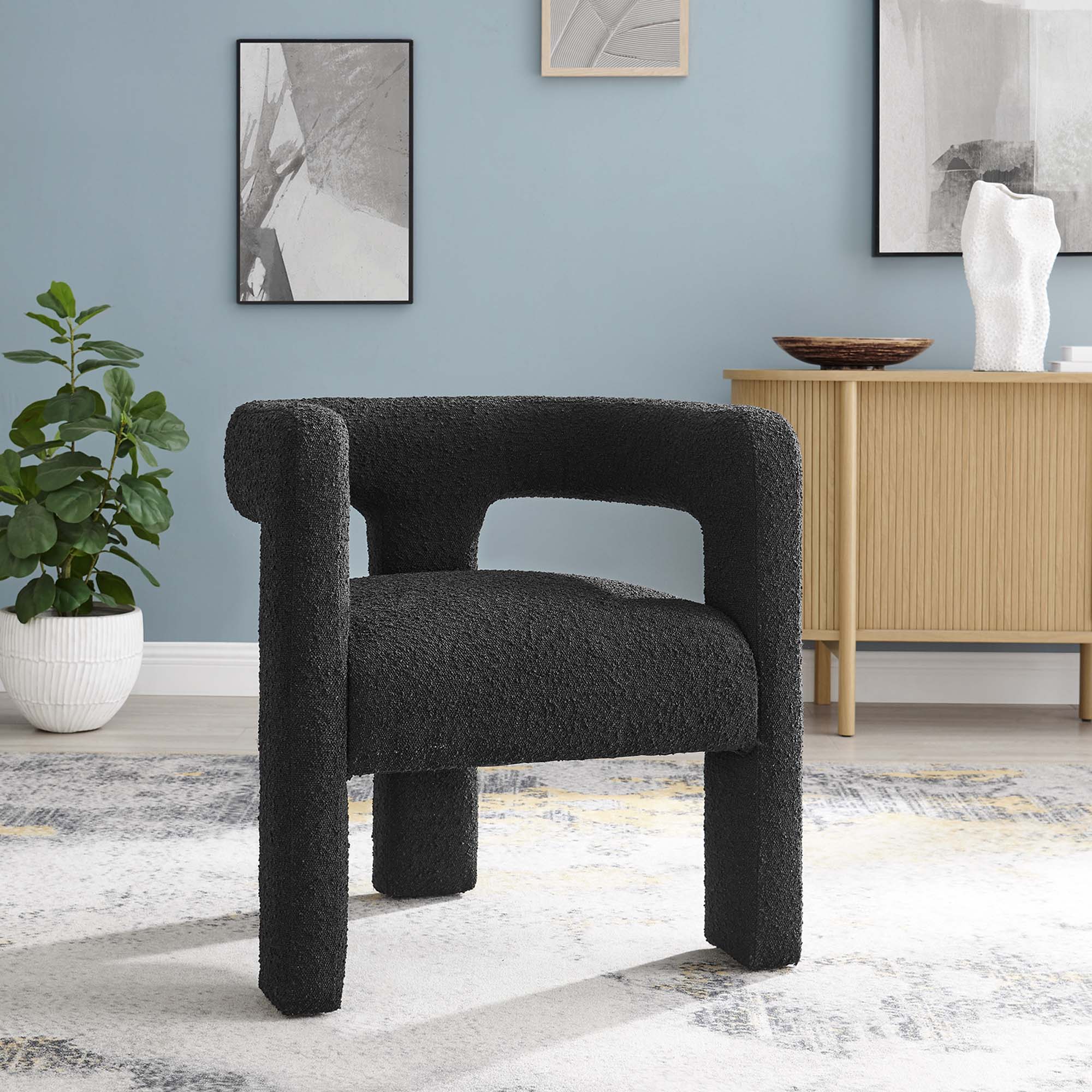 Kayla Boucle Upholstered Armchair view 2