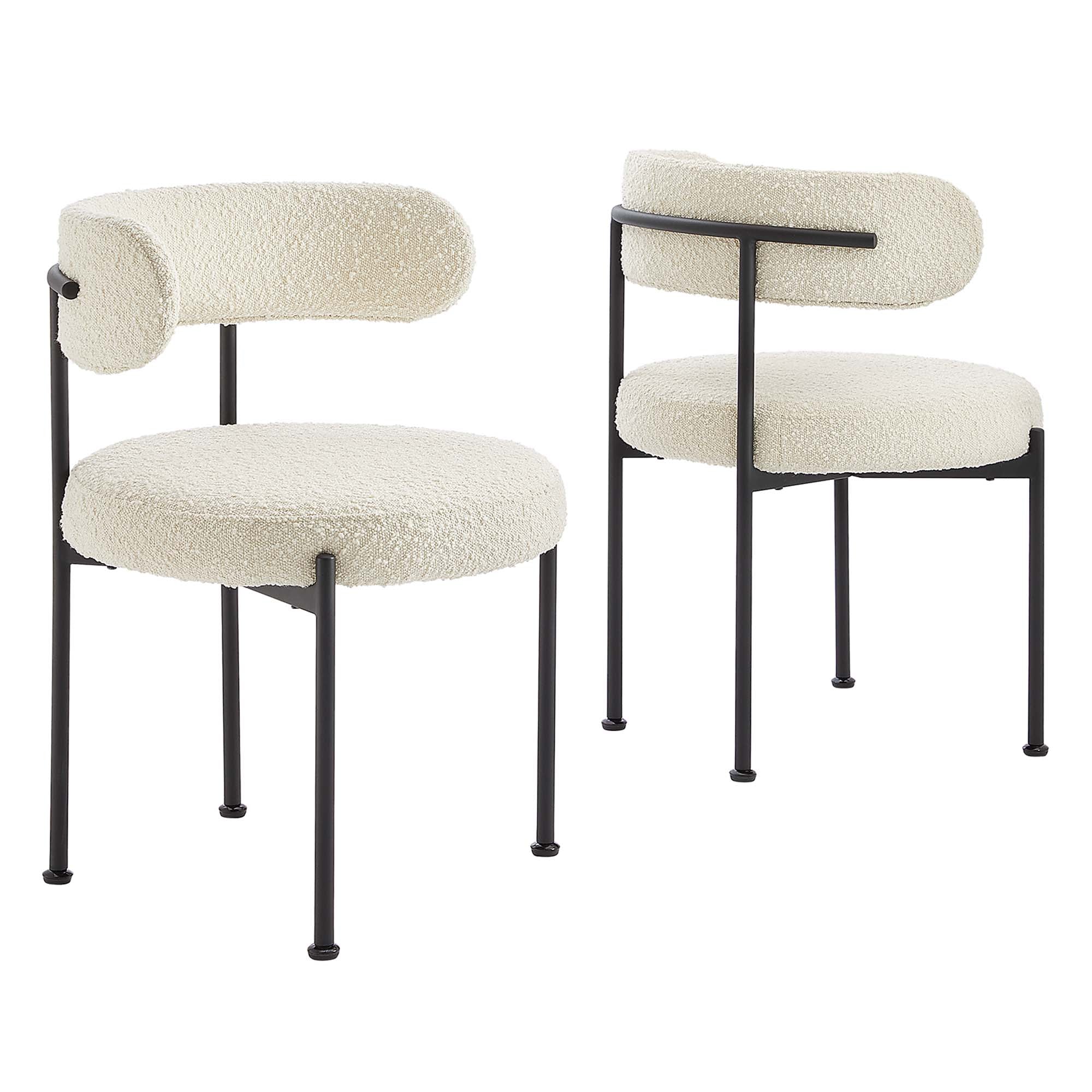 Albie Boucle Fabric Dining Chairs – Set of 2 view 1
