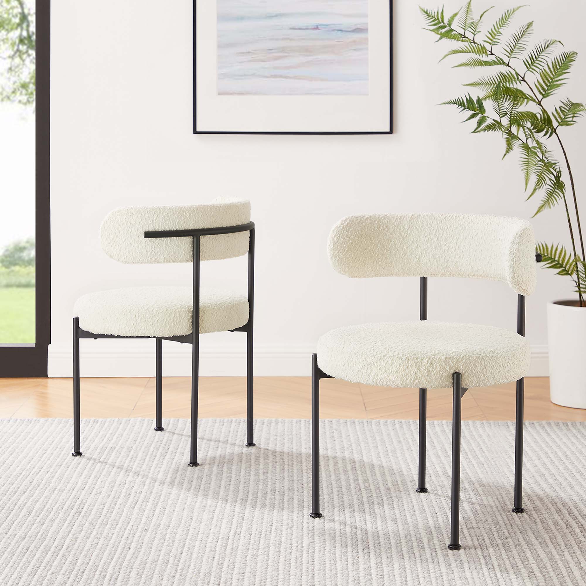 Albie Boucle Fabric Dining Chairs – Set of 2 view 2