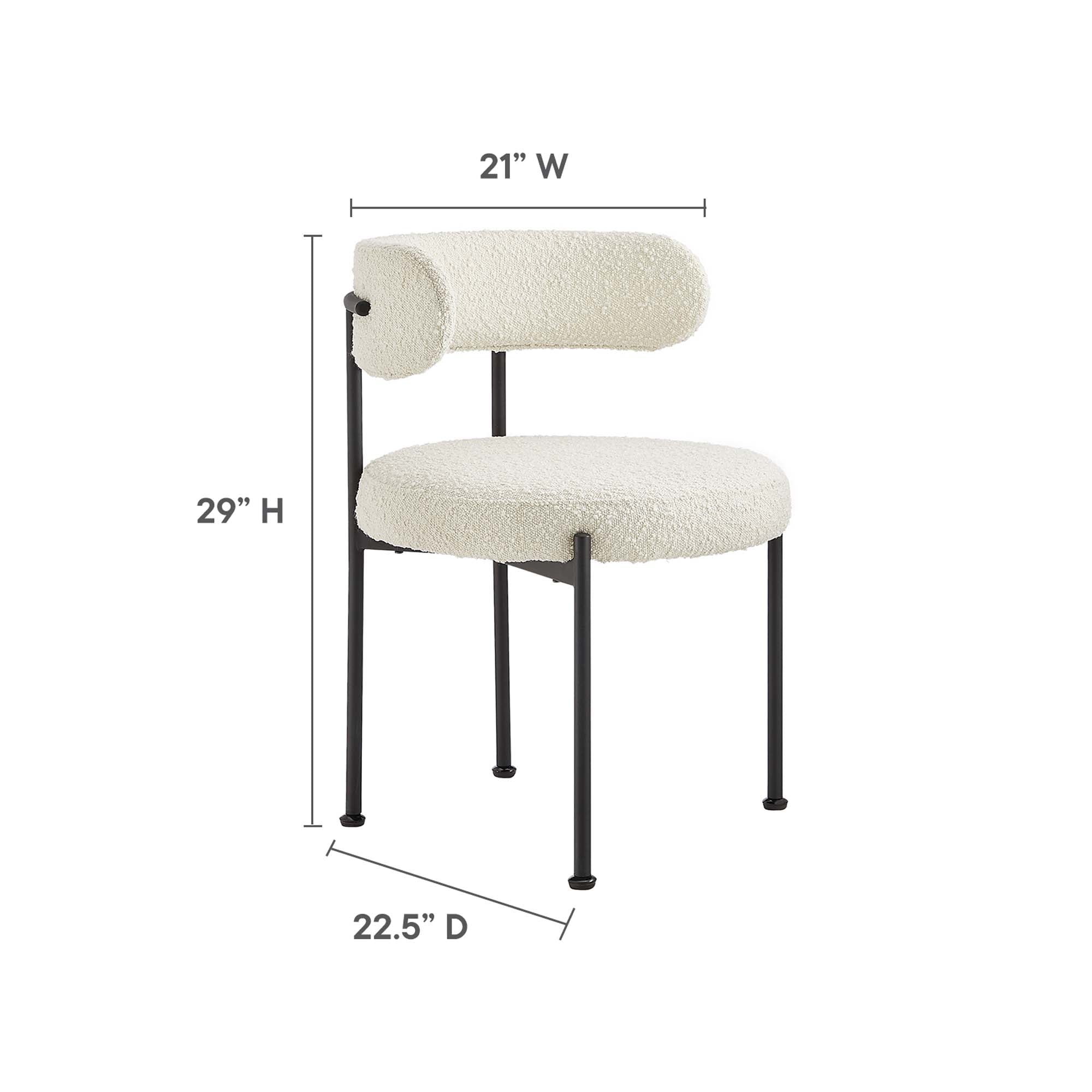 Albie Boucle Fabric Dining Chairs – Set of 2 view 4