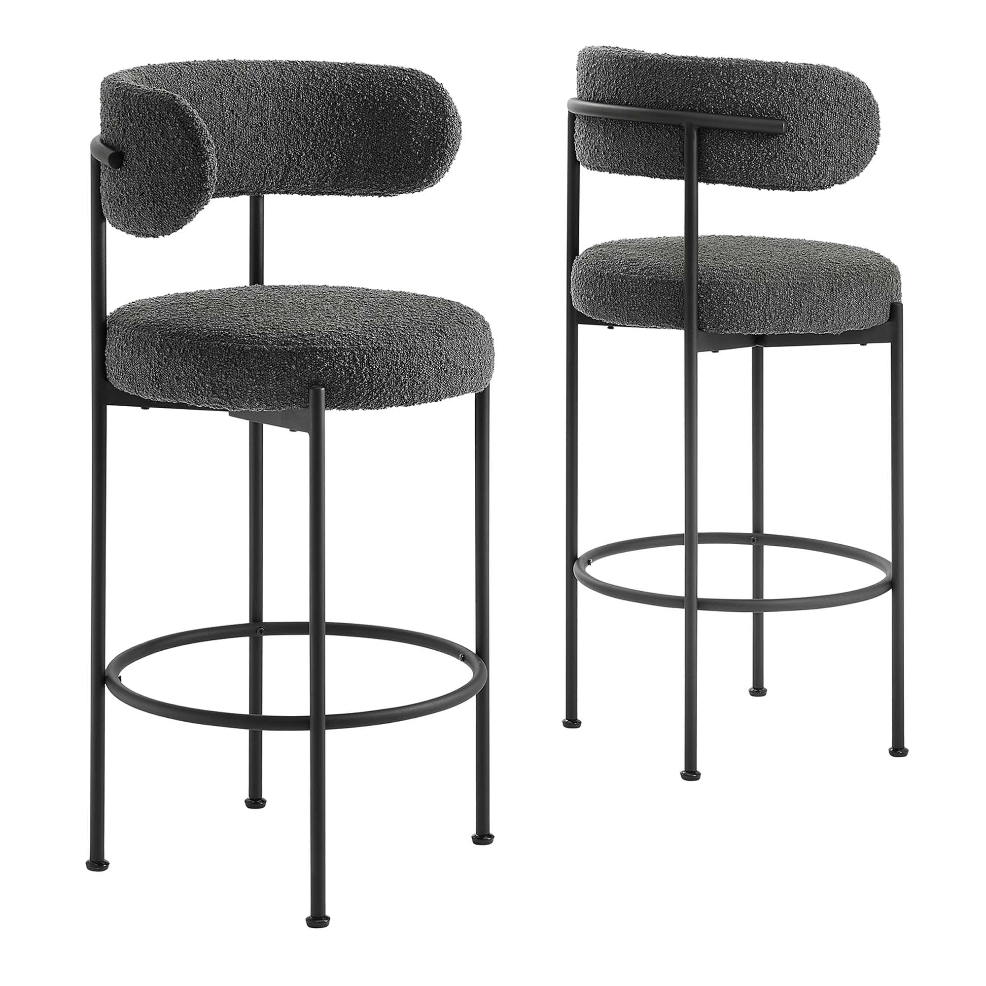 Albie Boucle Fabric Bar Stools – Set of 2 view 1