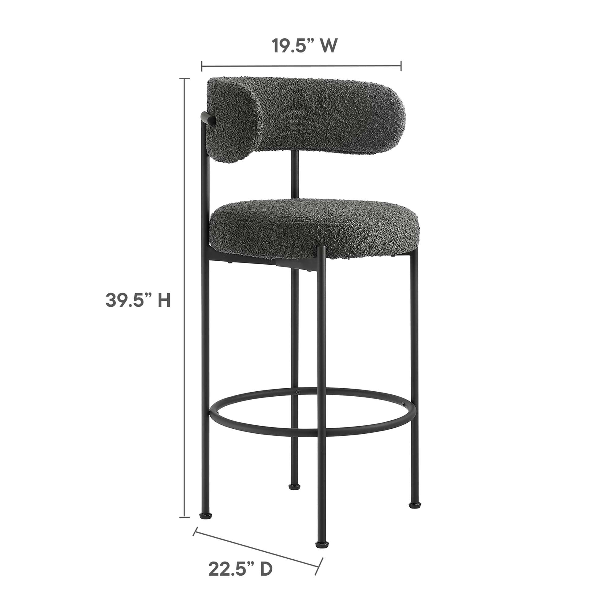 Albie Boucle Fabric Bar Stools – Set of 2 view 4