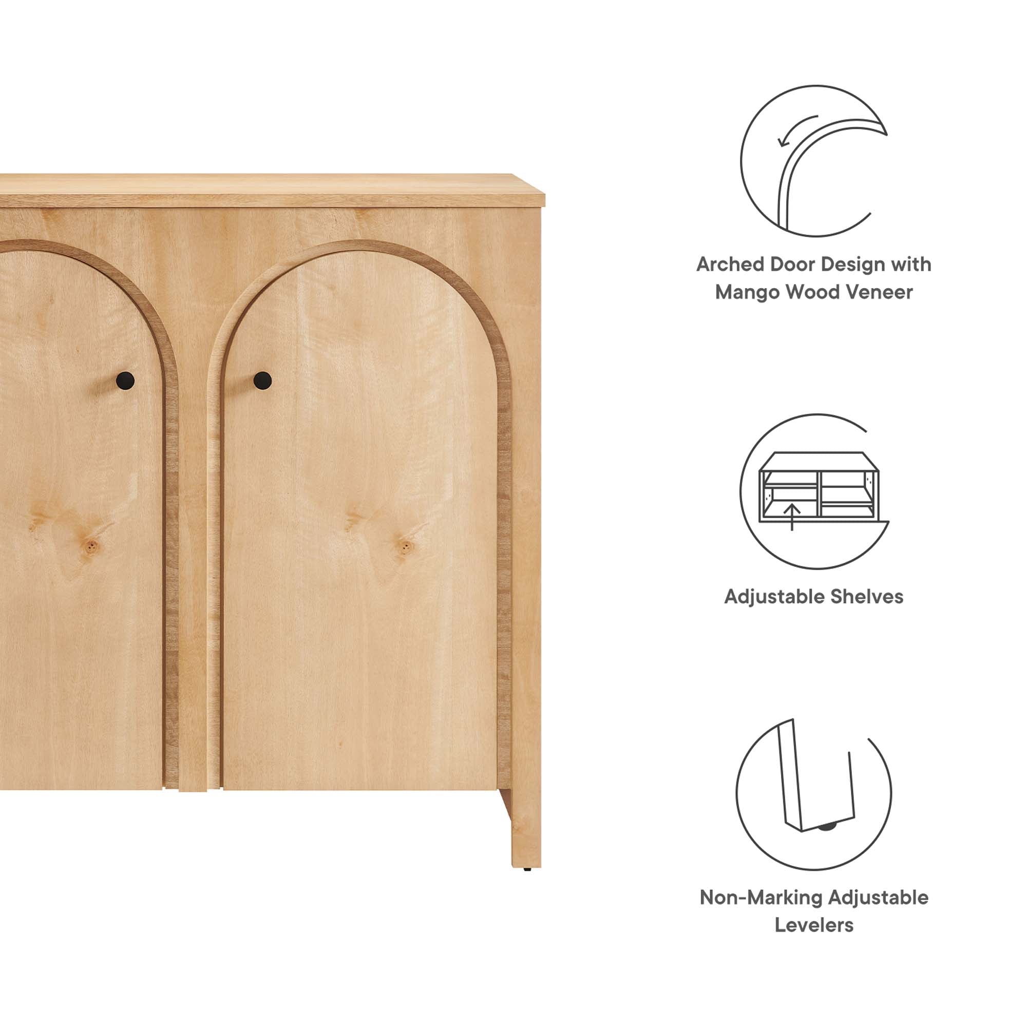 Appia 2-Door Arched Door Storage Cabinet view 1