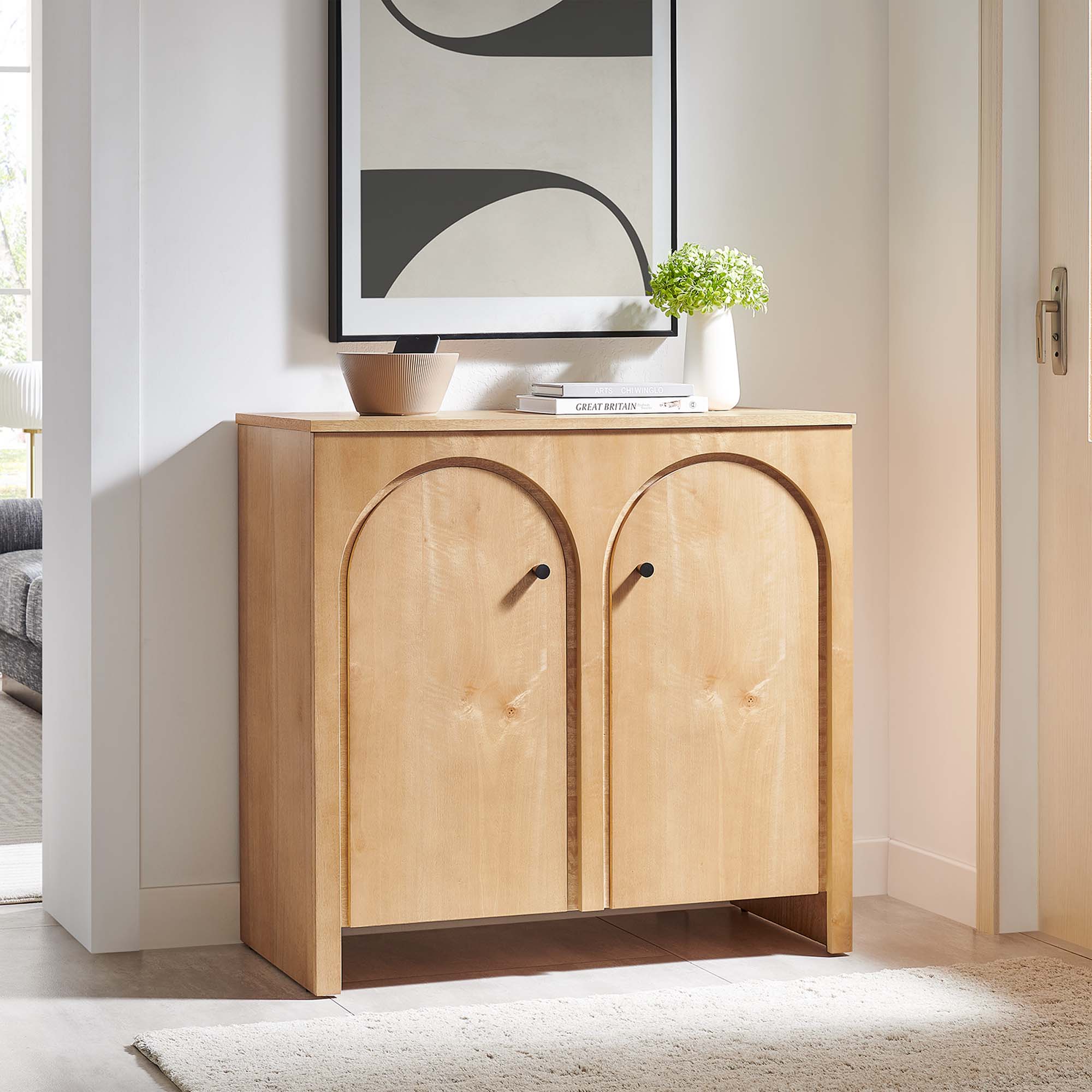 Appia 2-Door Arched Door Storage Cabinet view 2